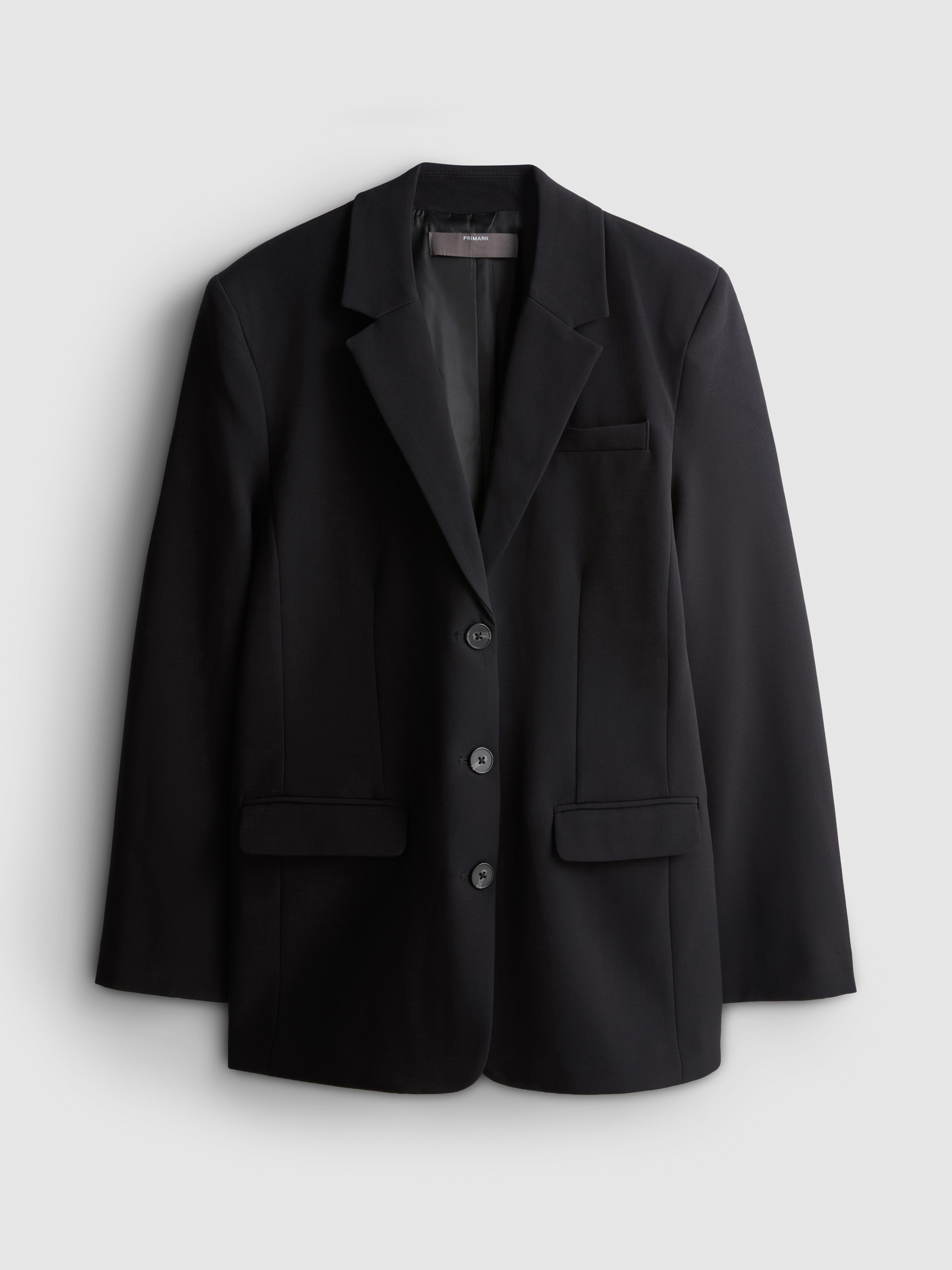 Tailored Single-Breasted Blazer - Black