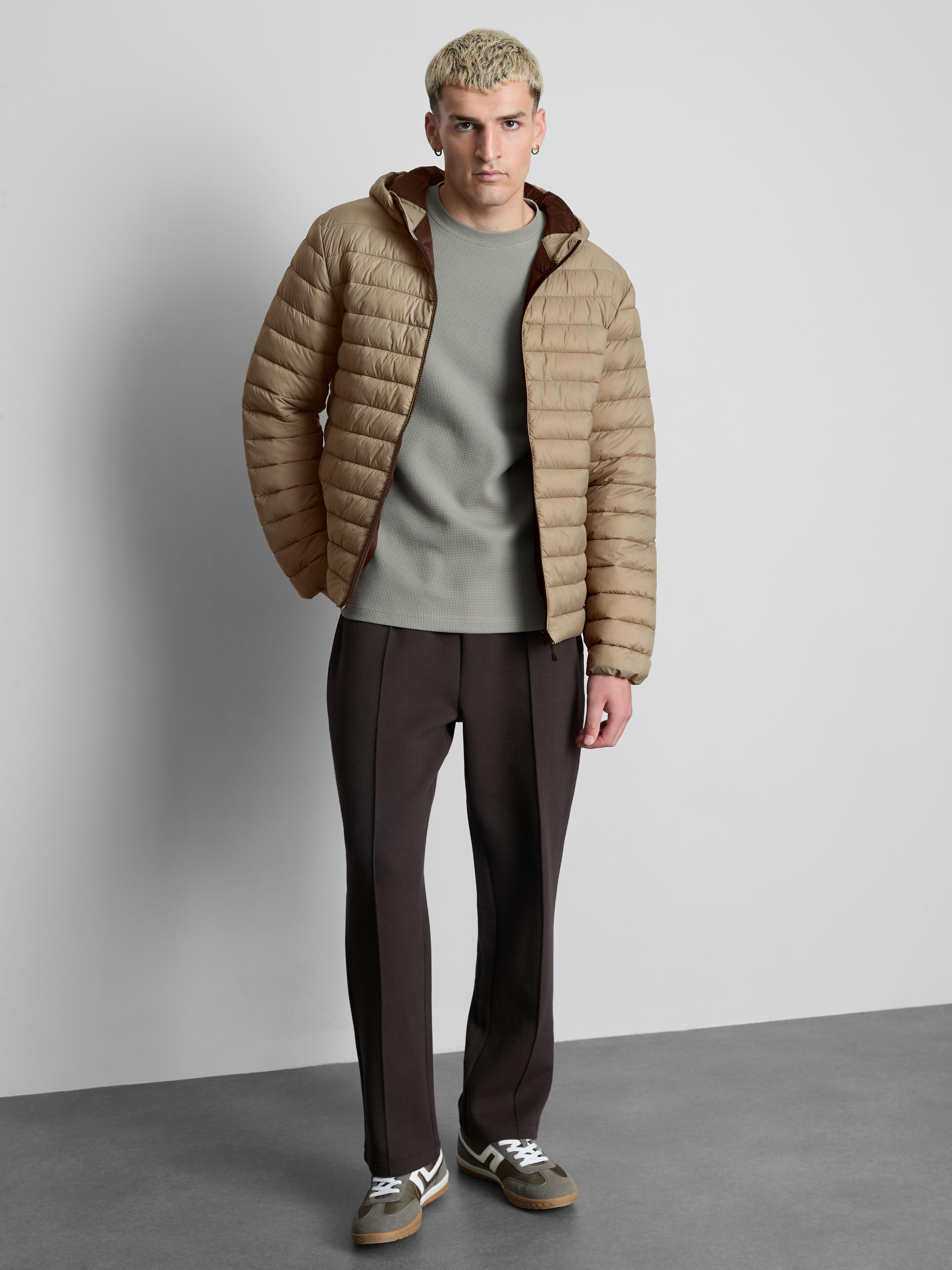 Hooded Padded Jacket - Stone