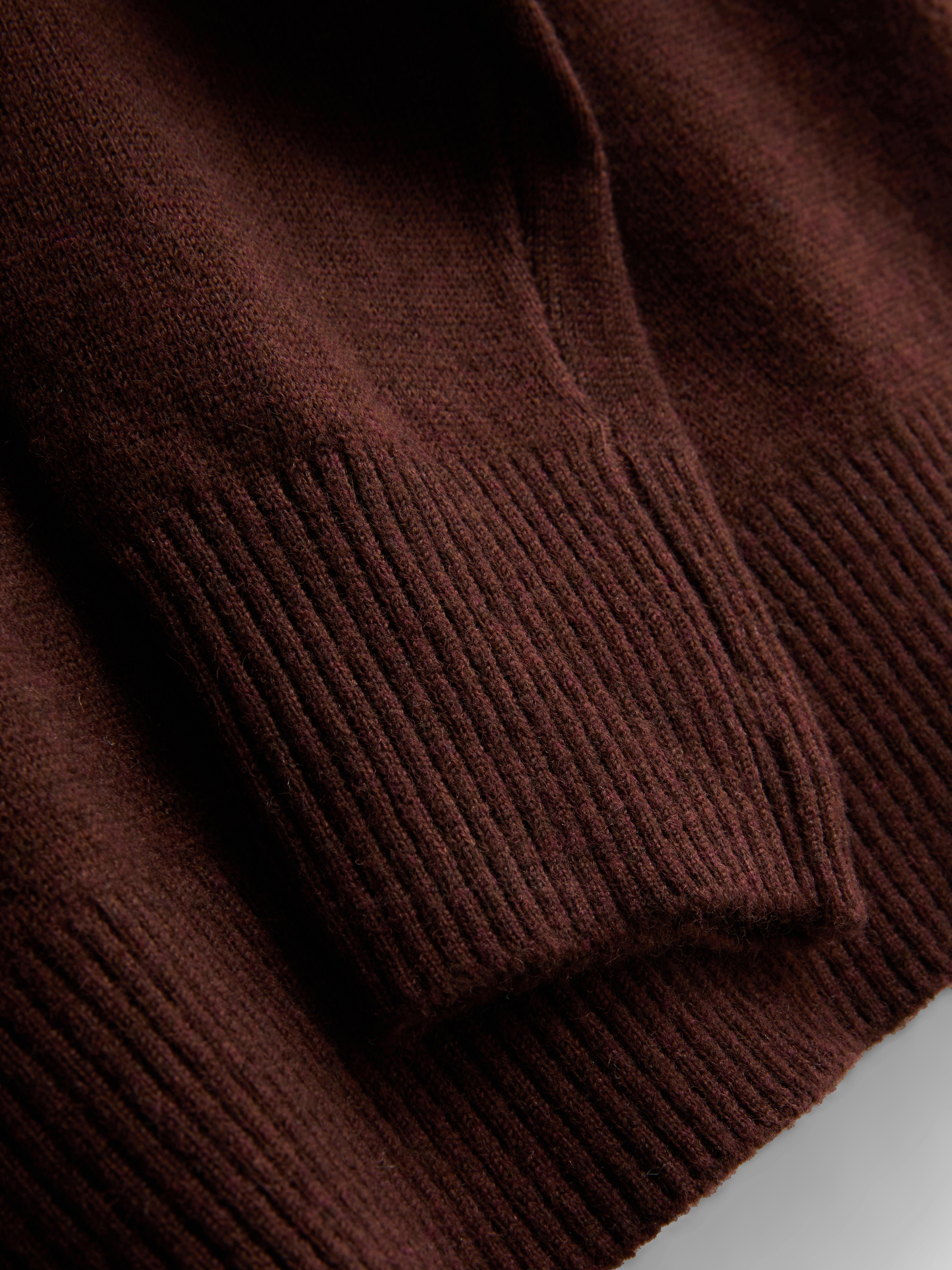 Soft Knitted Crew Neck Sweater - Chocolate