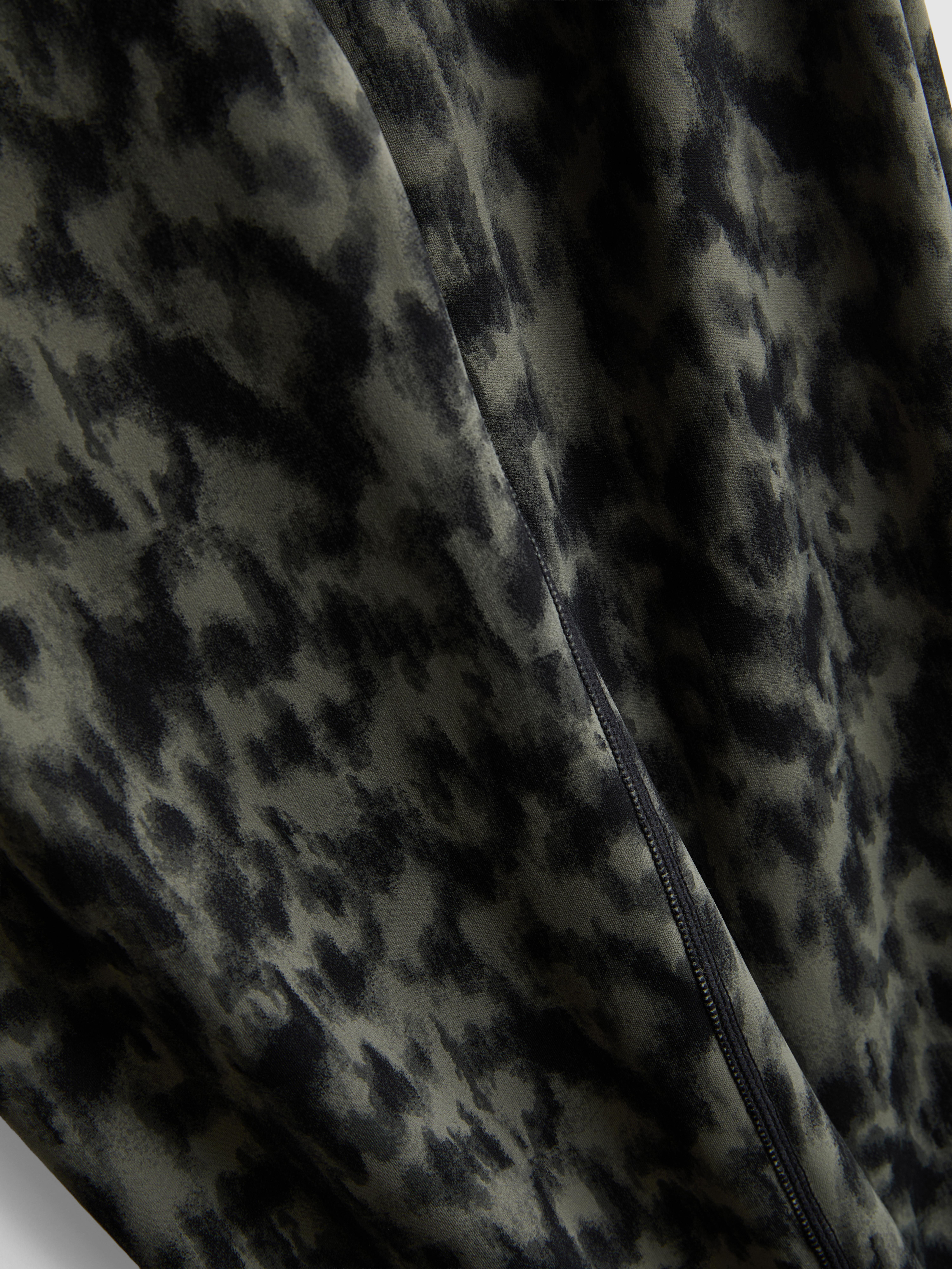 High-Waisted Leopard Print Active Leggings - Olive