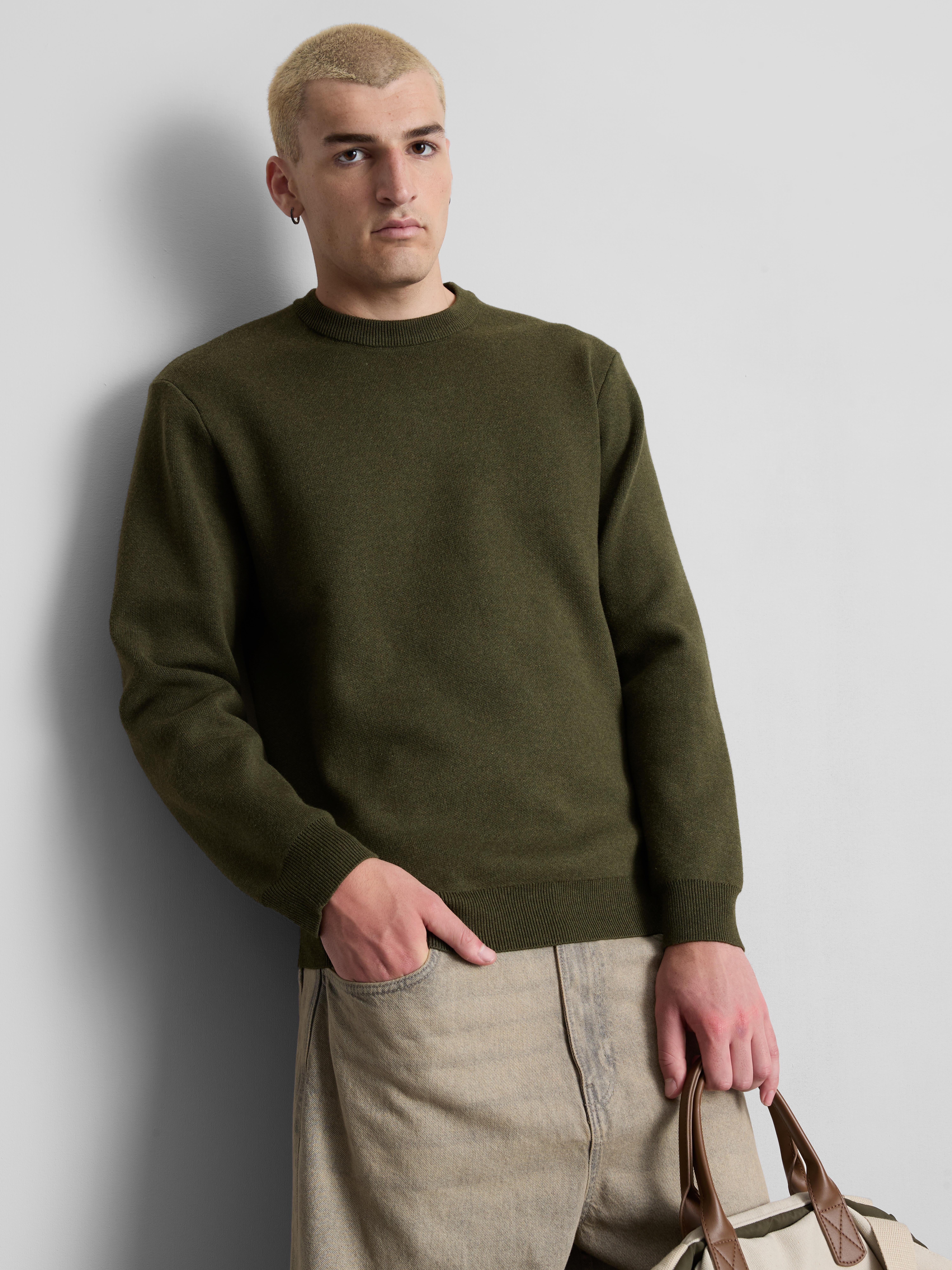 Crew Neck Sweater - Olive