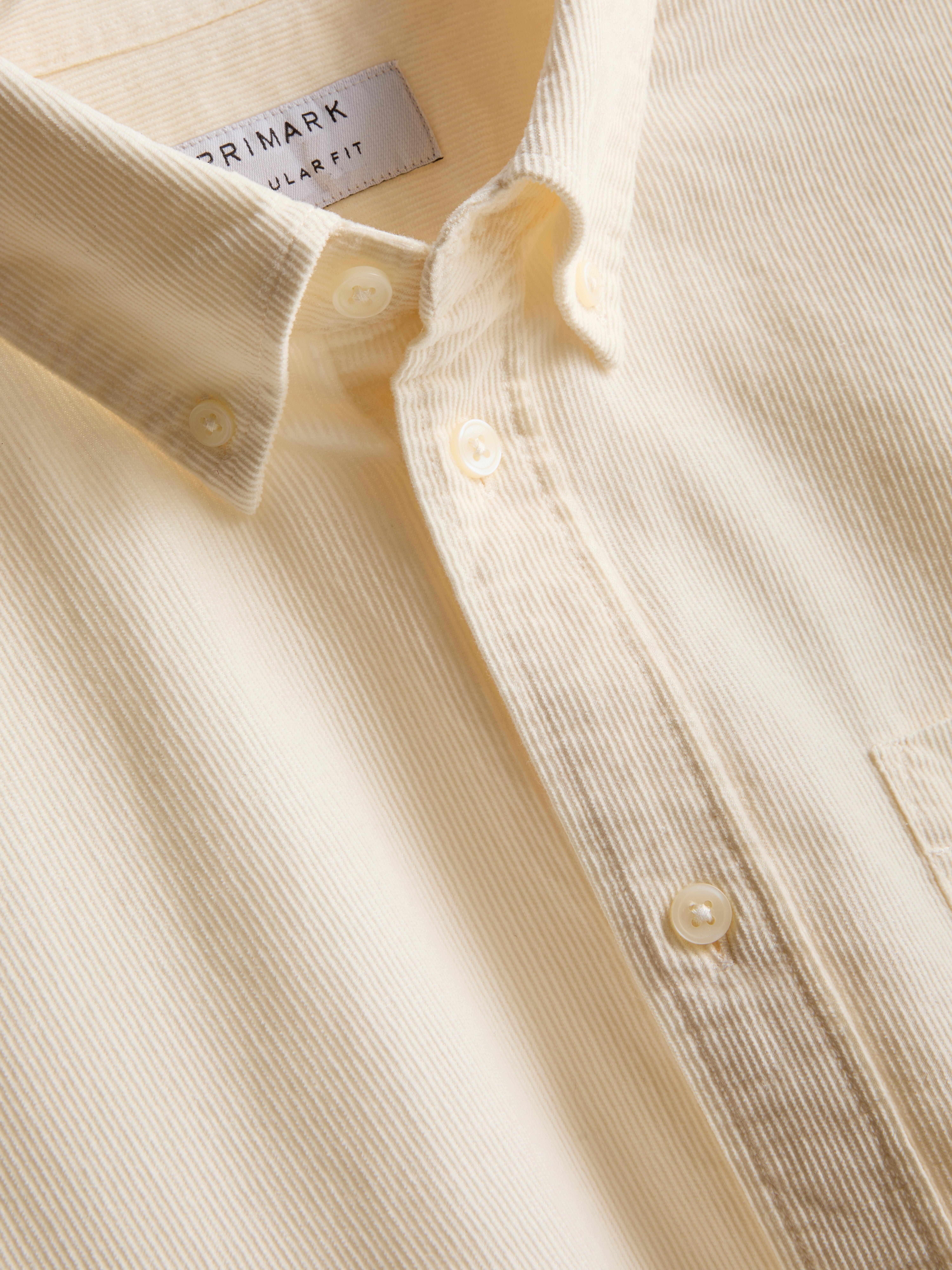 Pure Cotton Corduroy Shirt - Ivory