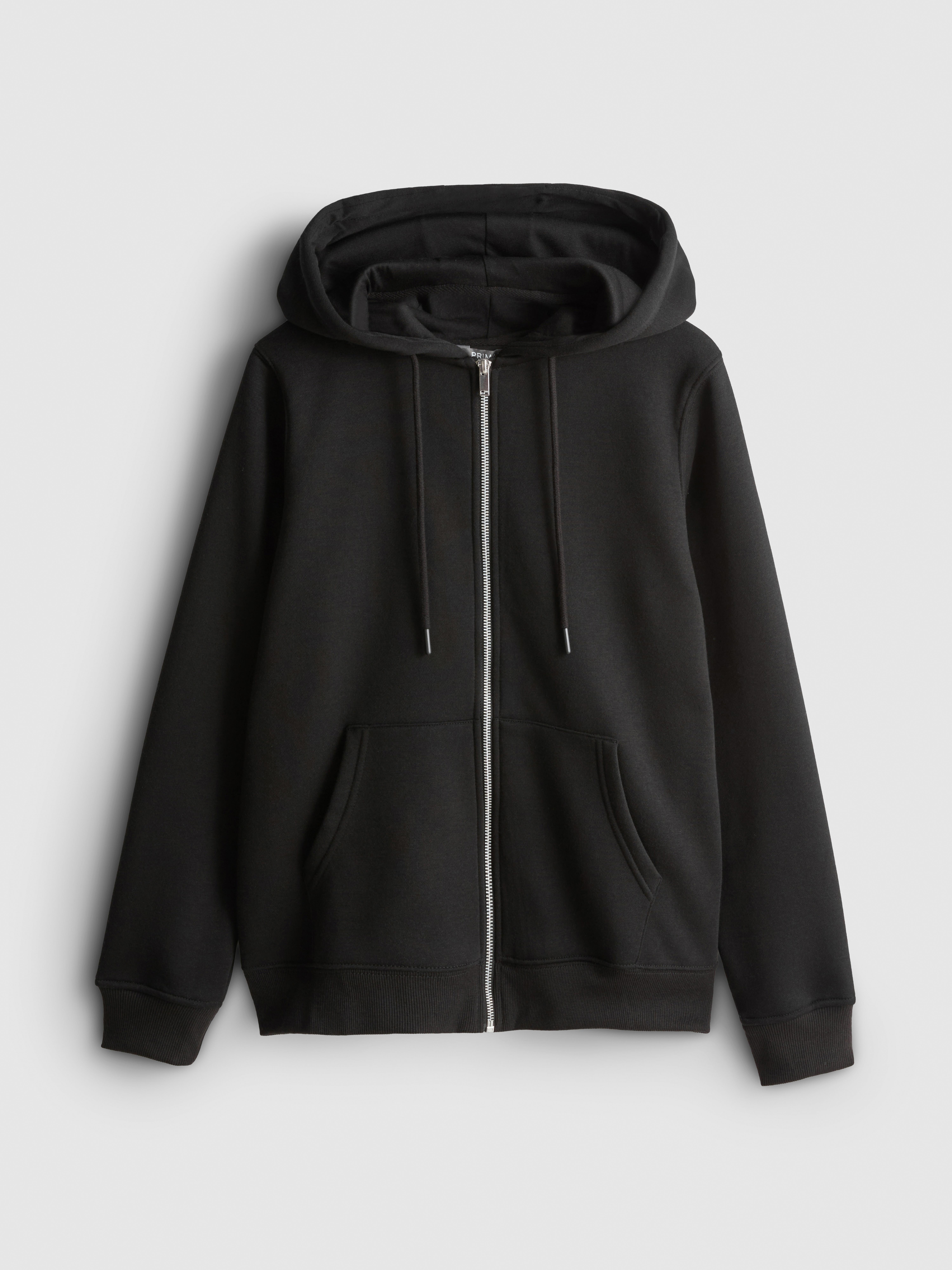Essential Zip Through Hoodie - Black