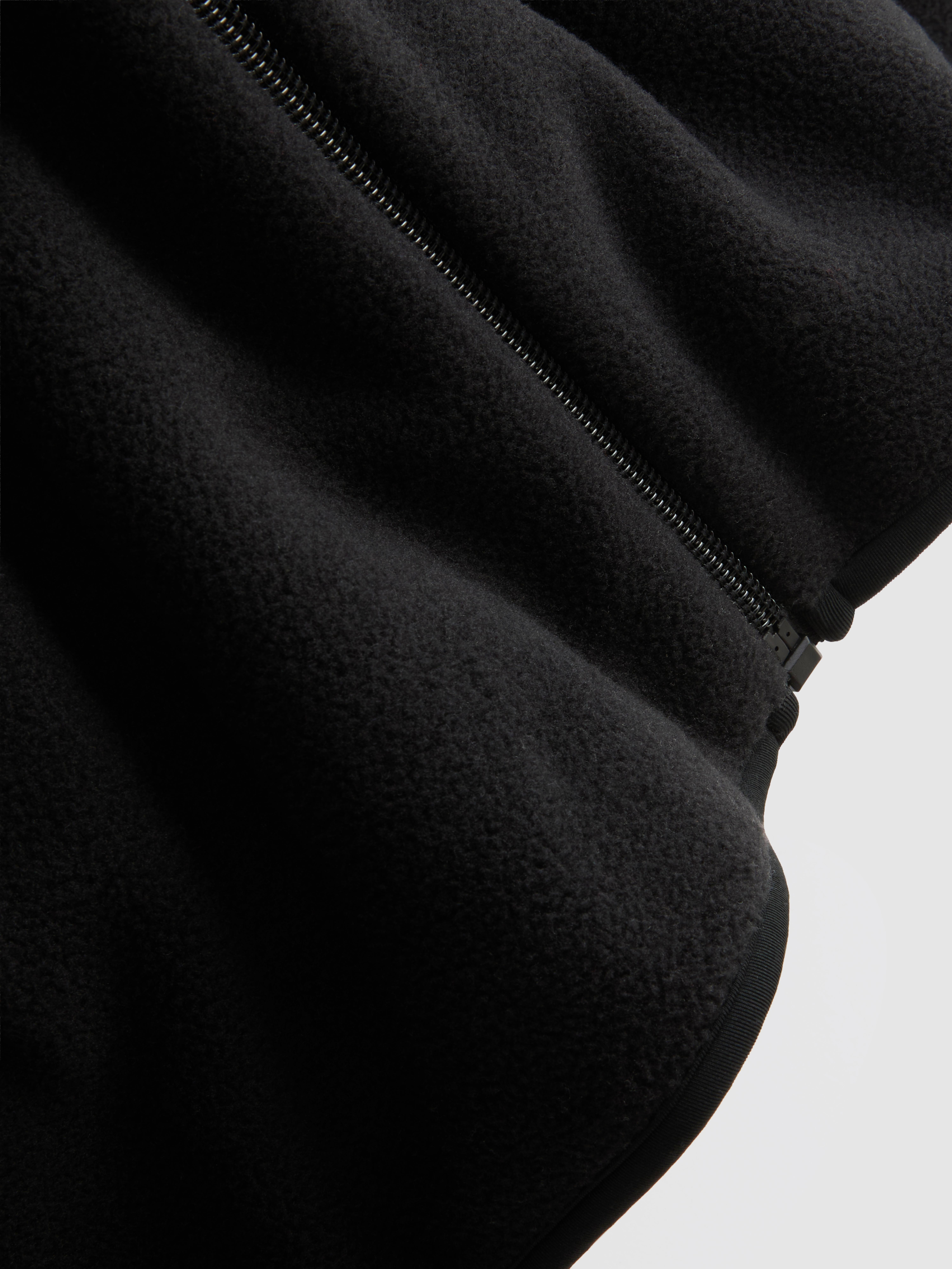 Zip-Up Funnel Neck Fleece - Black
