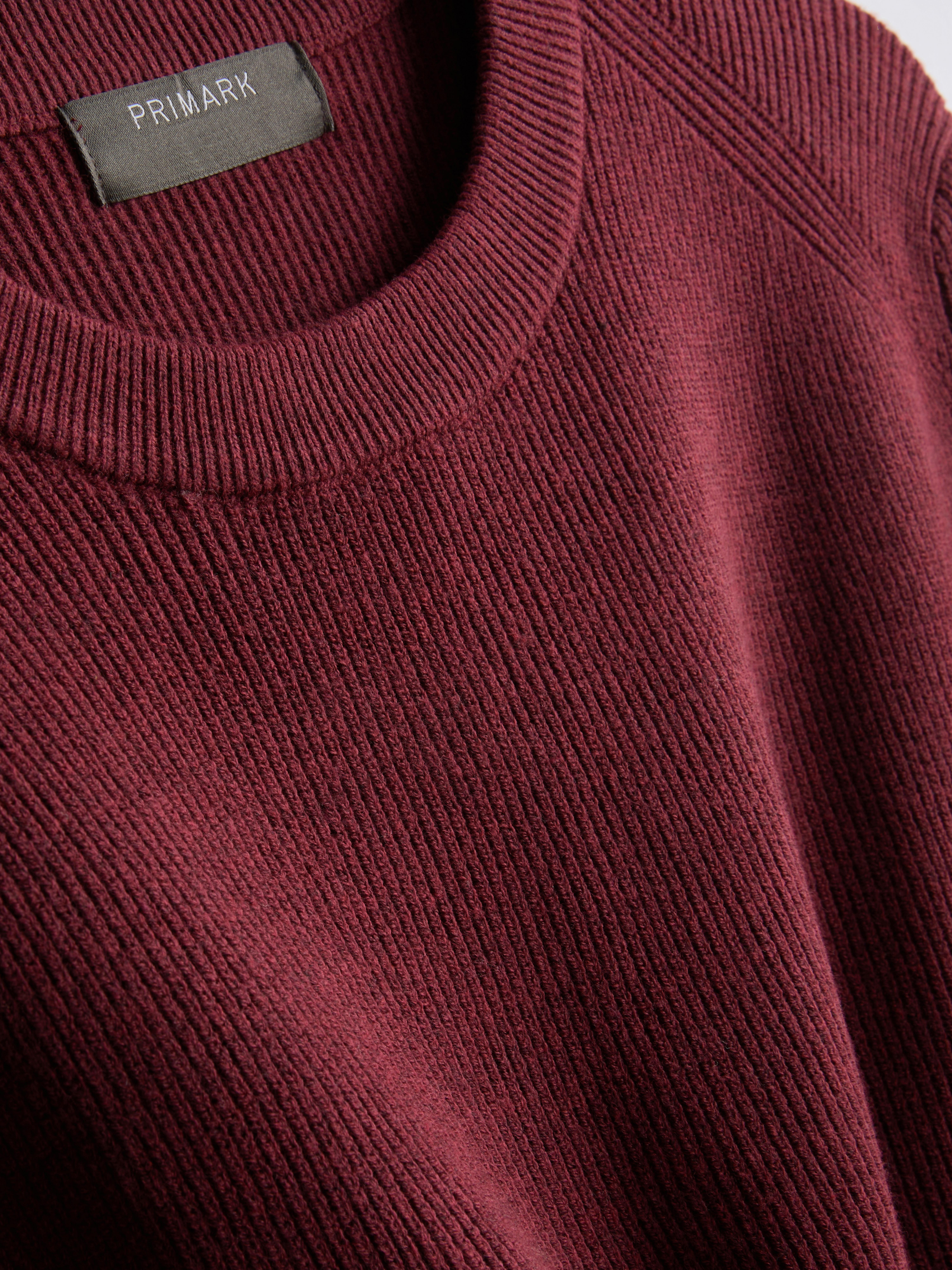 Ribbed Crewneck Sweater - Red