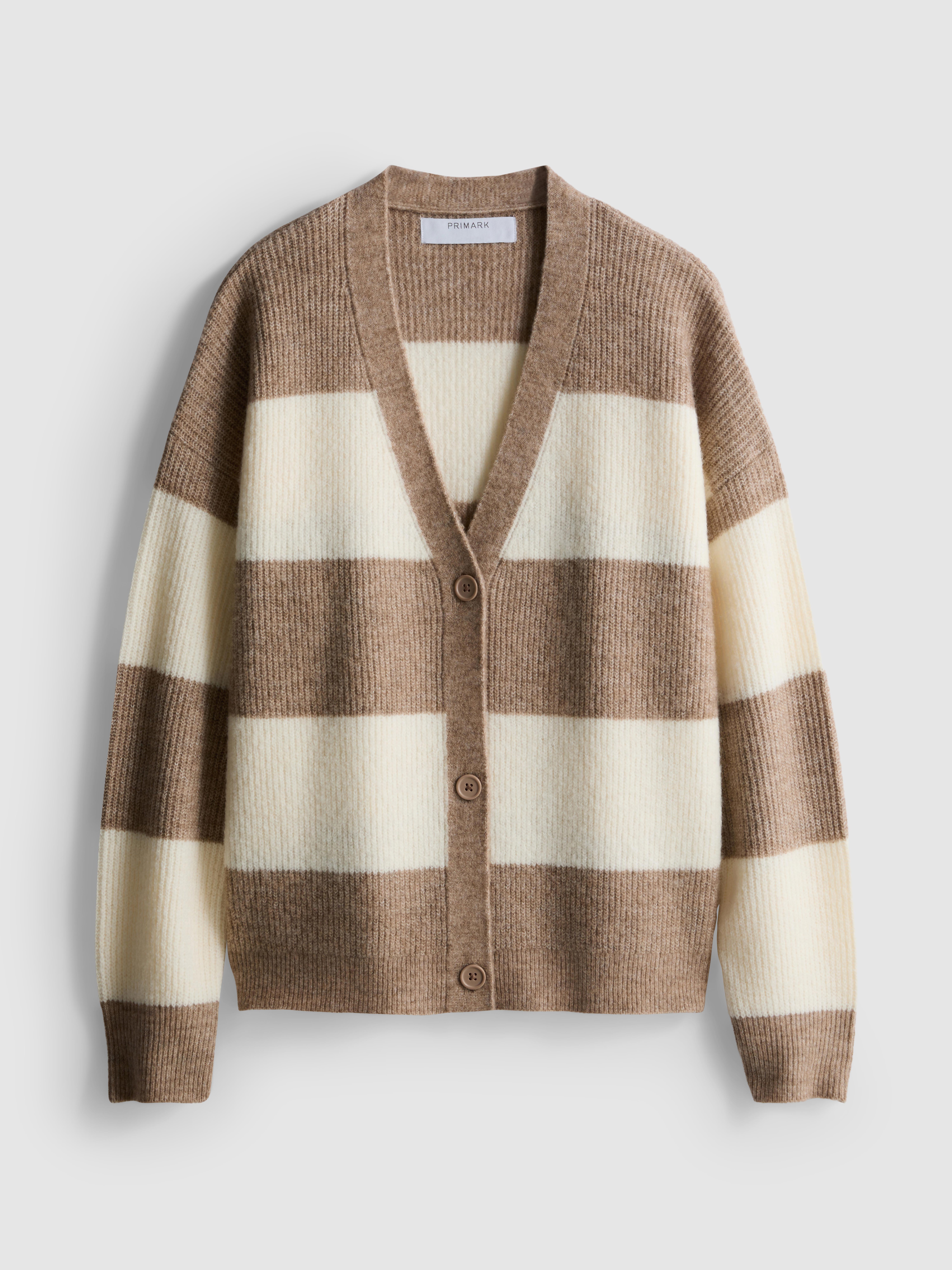 Soft Rib V-Neck Cardigan - Oatmeal