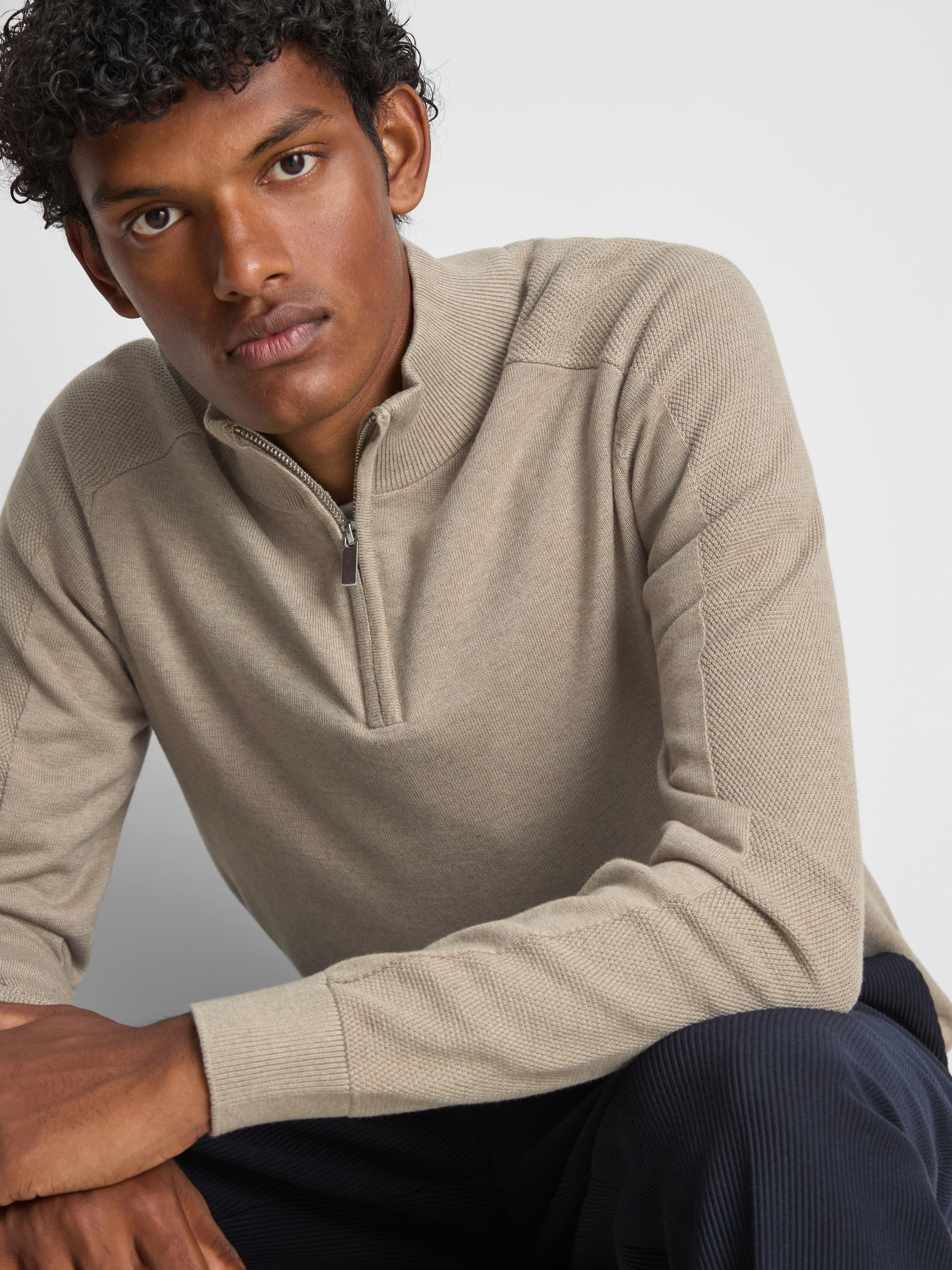The Edit iQuarter-Zip Sweater - Ivory
