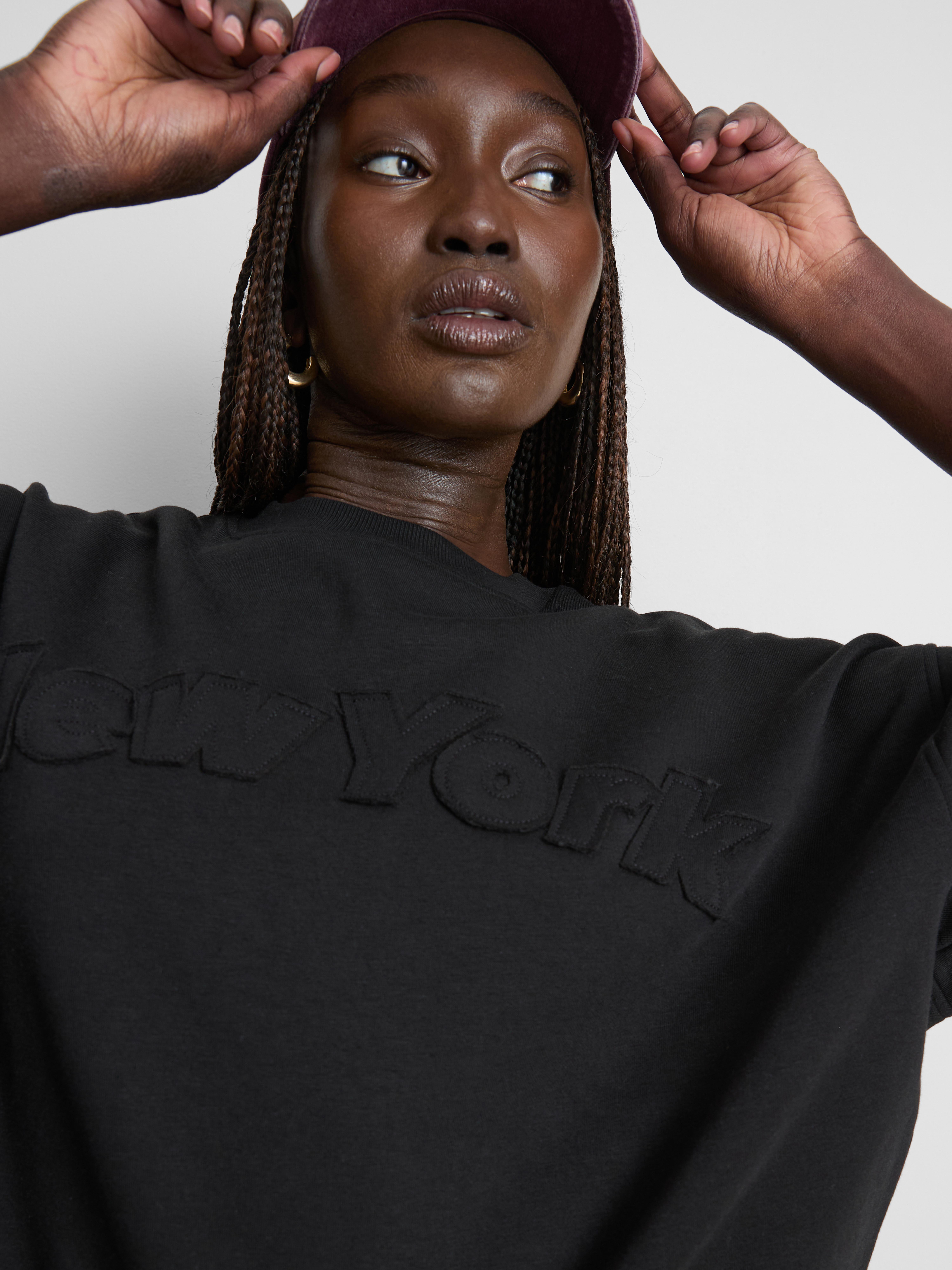 Cotton-Rich Applique Sweatshirt - Black