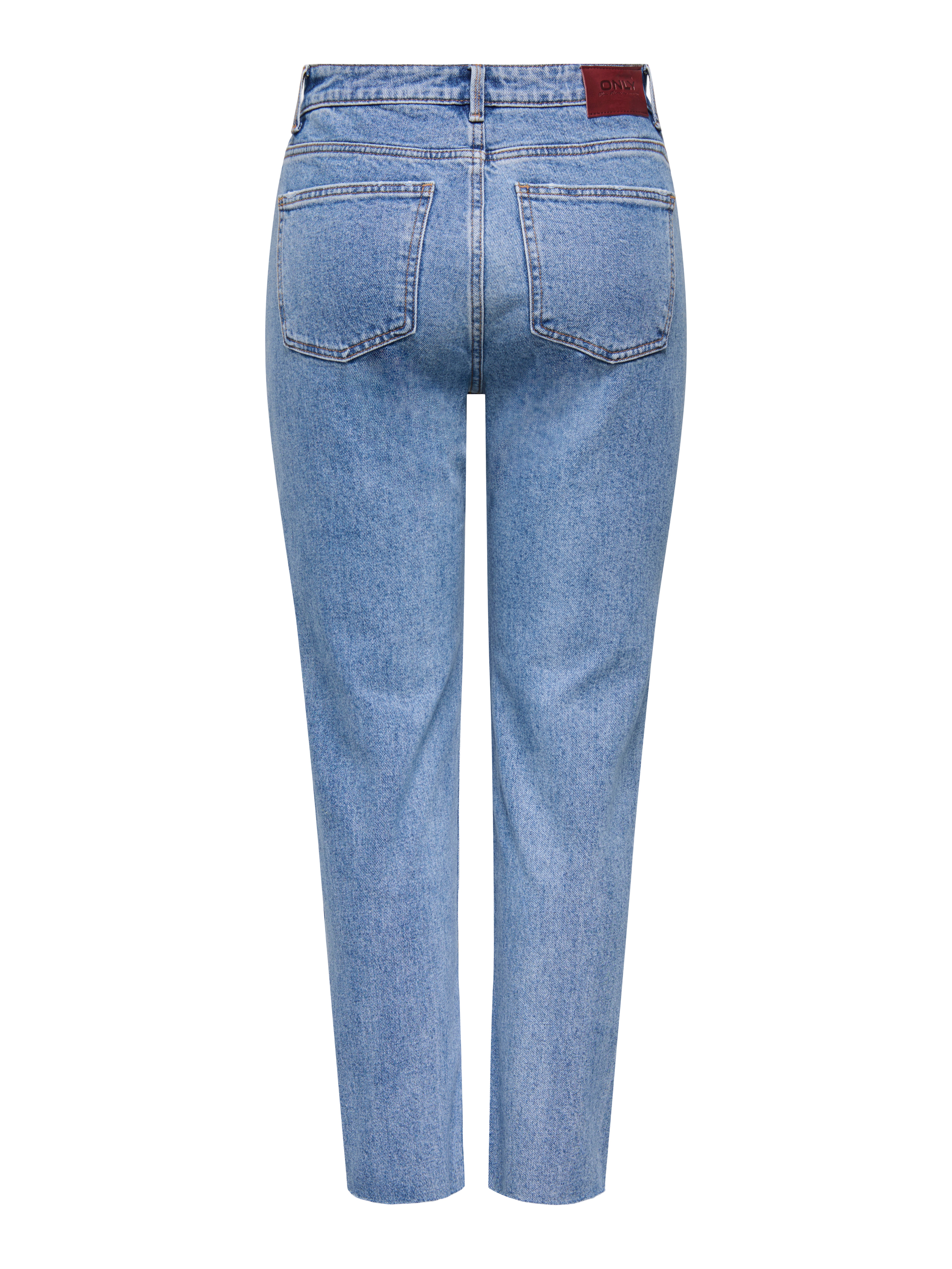 ONLEMILY High waist Straight Fit Cropped Jeans Light Blue Denim