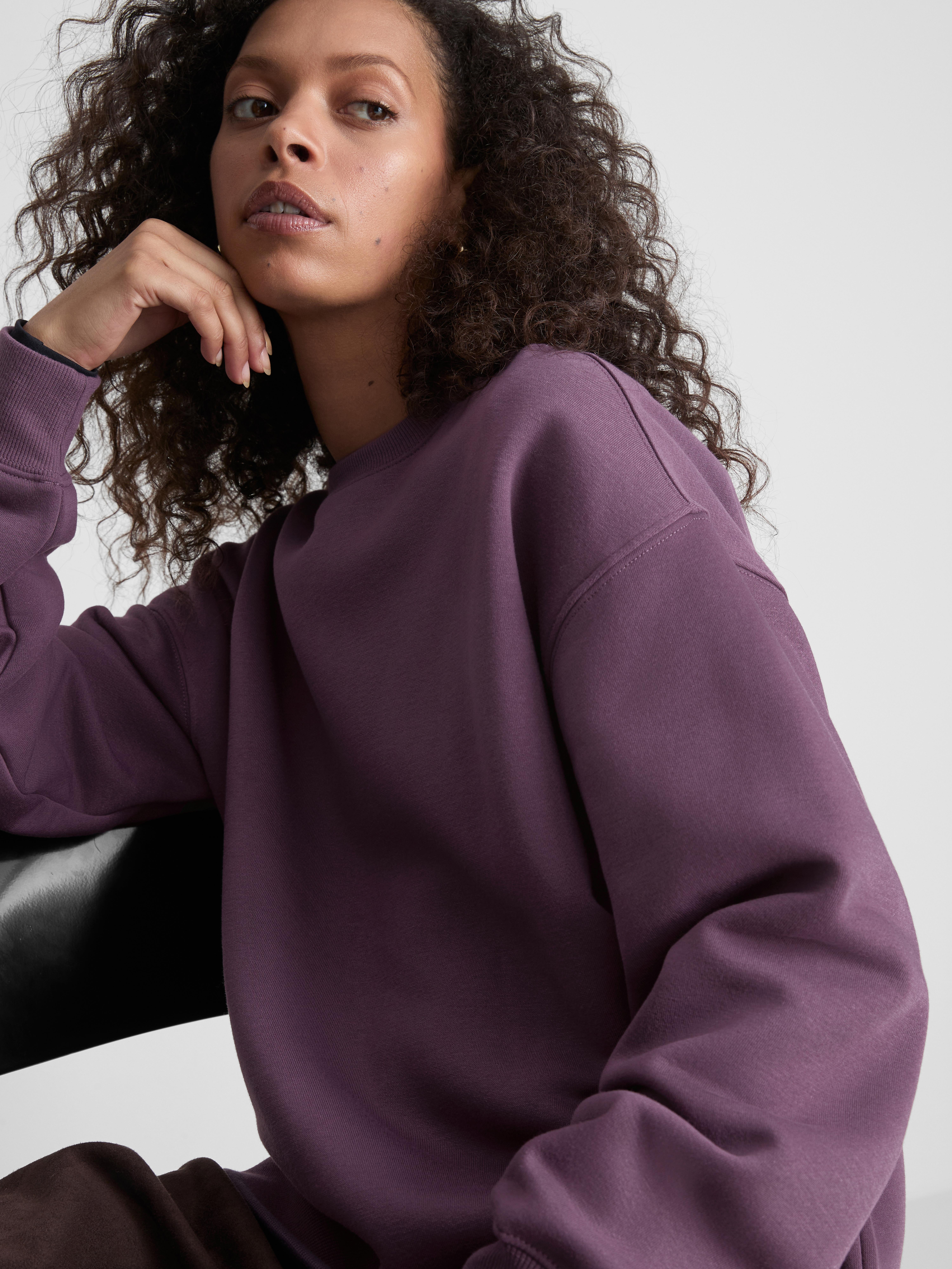 Essential Cotton Blend Sweatshirt - Purple