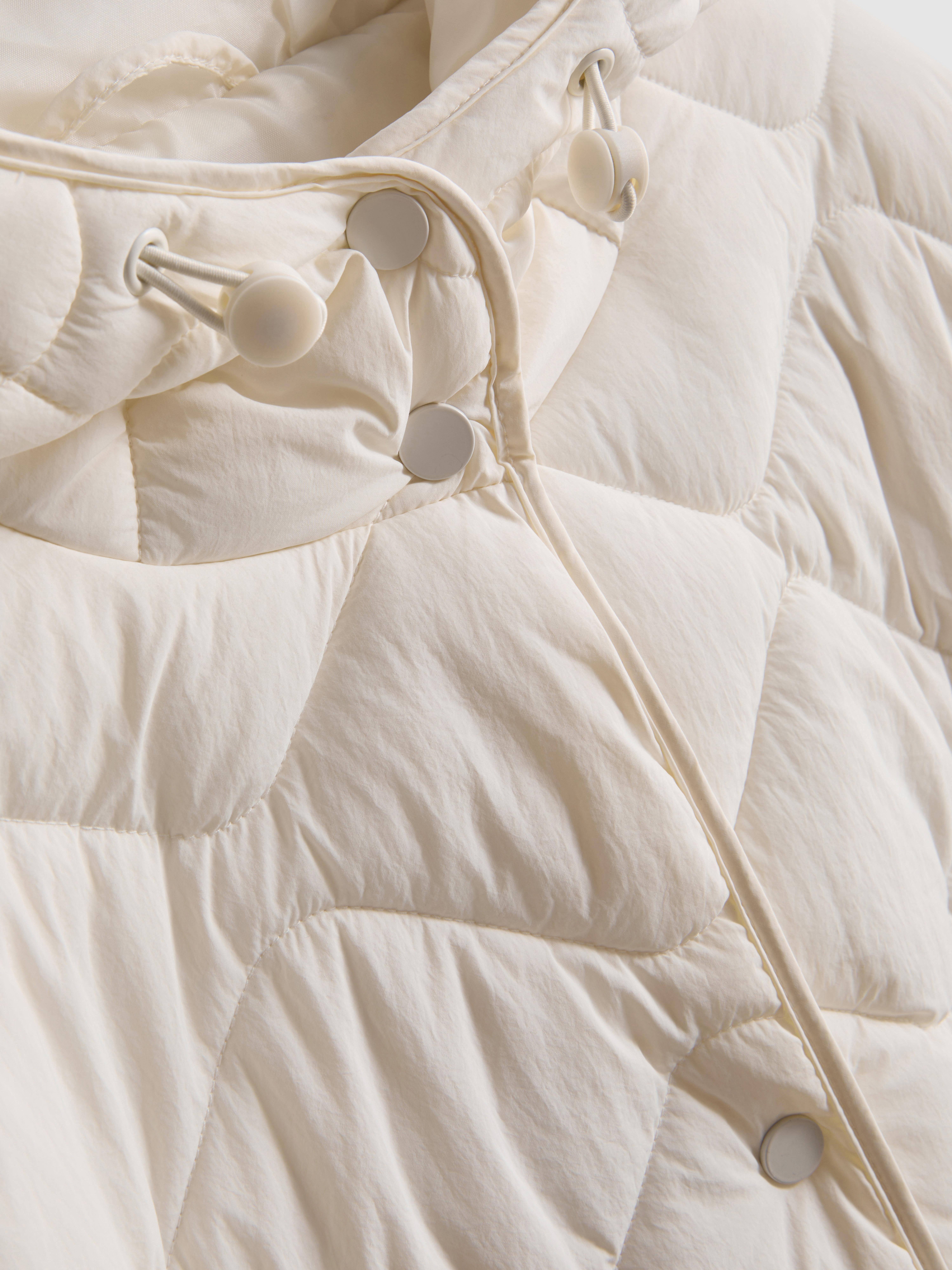 Hooded Quilted Jacket - Ivory