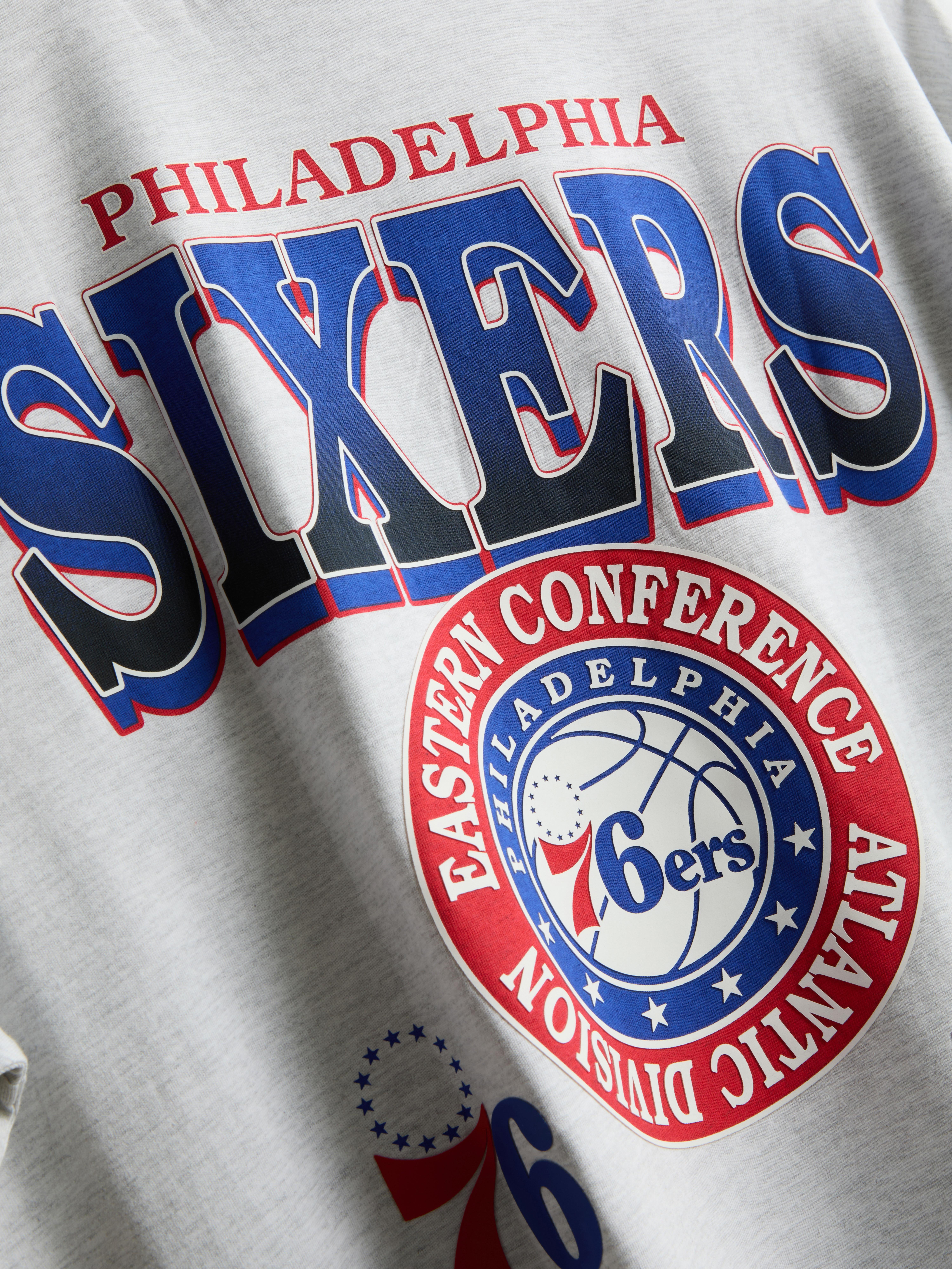 NBA Philadelphia 76ers Pure Cotton Graphic T-Shirt - Gray Heather