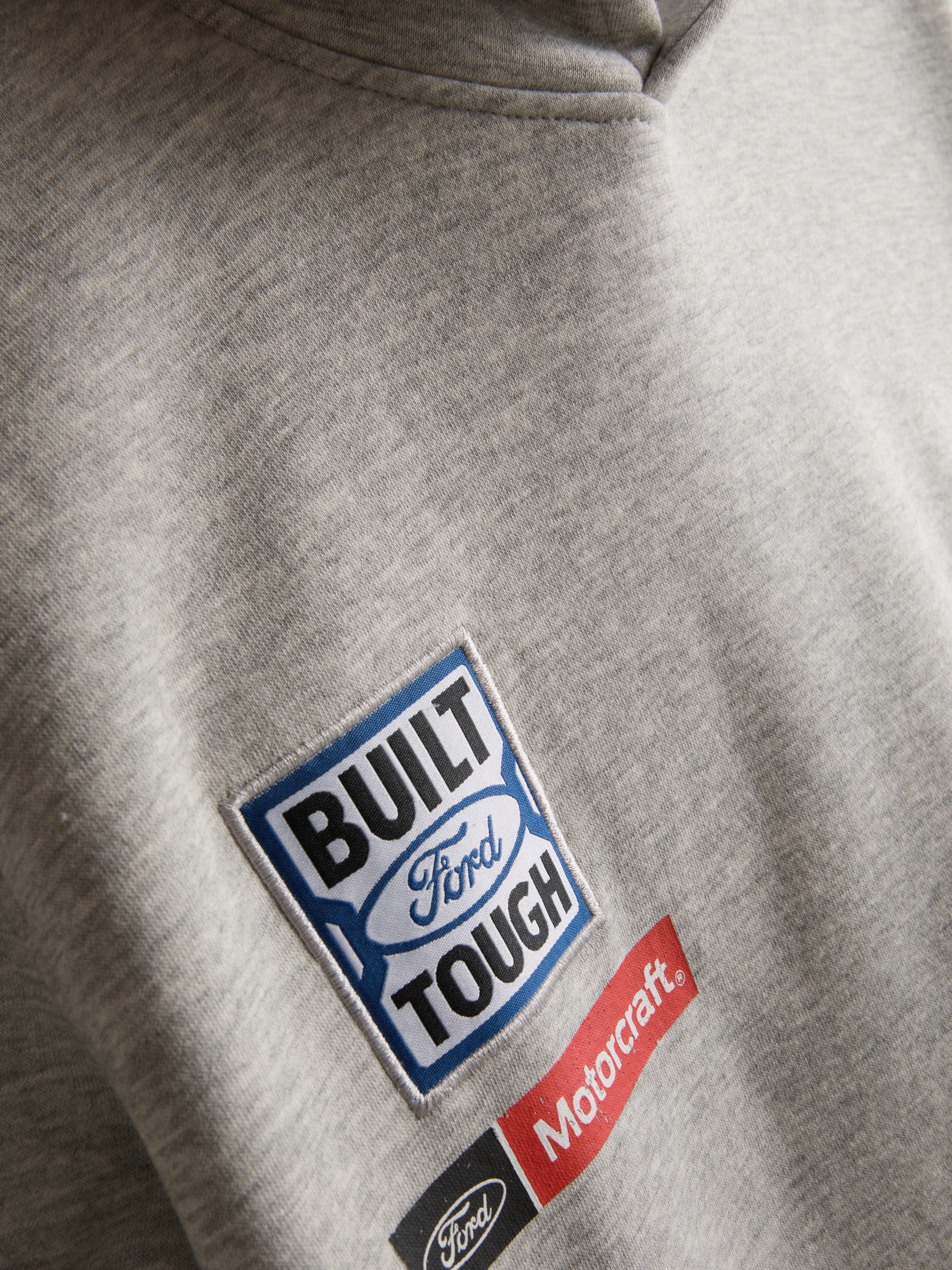 Ford Cotton Rich Badge Hoodie - Gray Heather