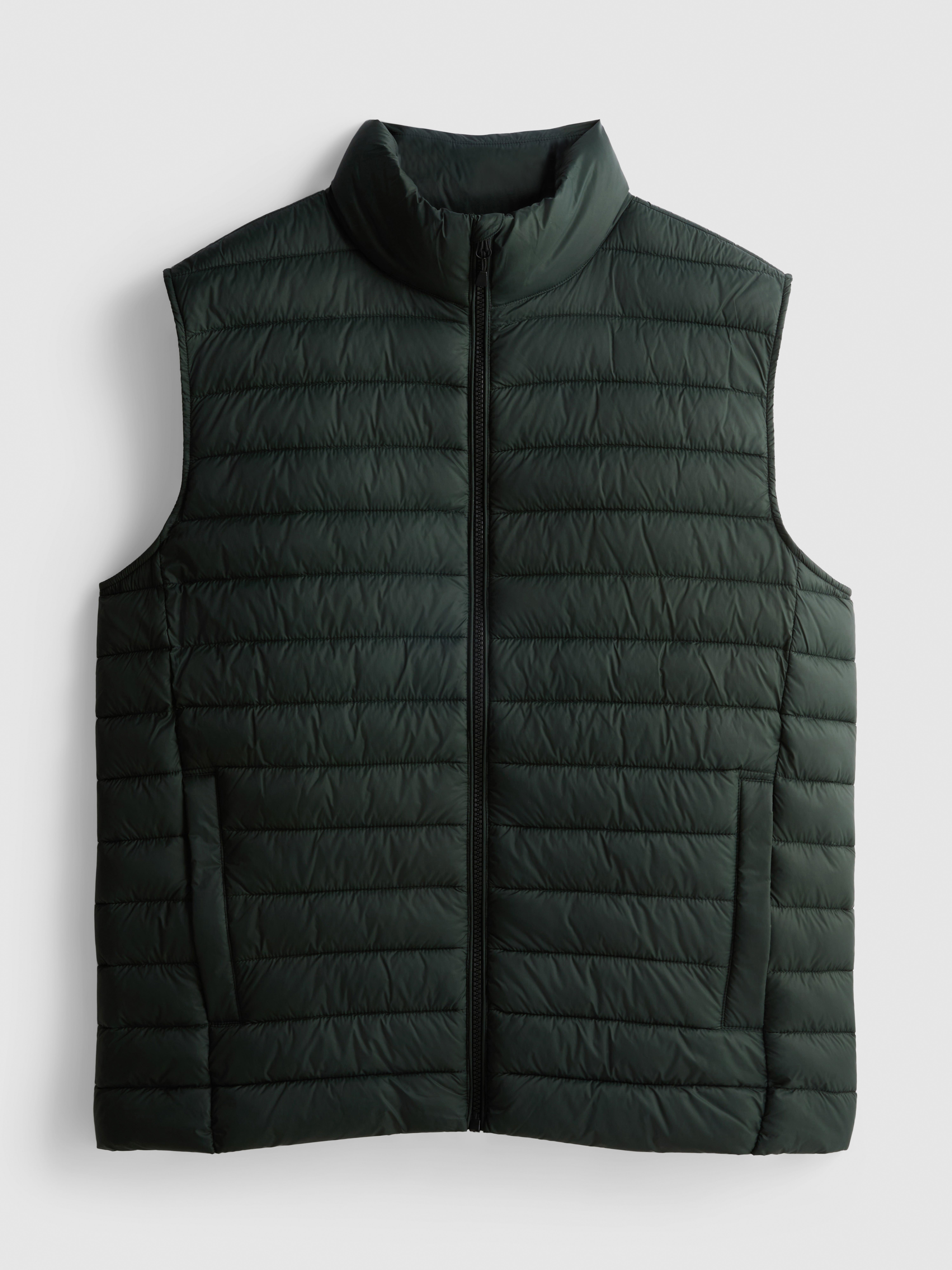 Padded Zip Vest - Green