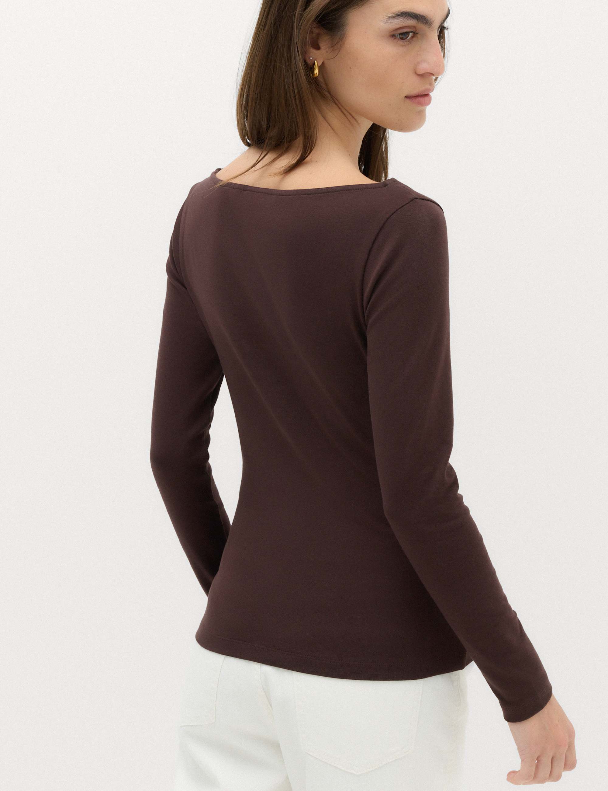 Cotton Rich Premium Slash Neck Top