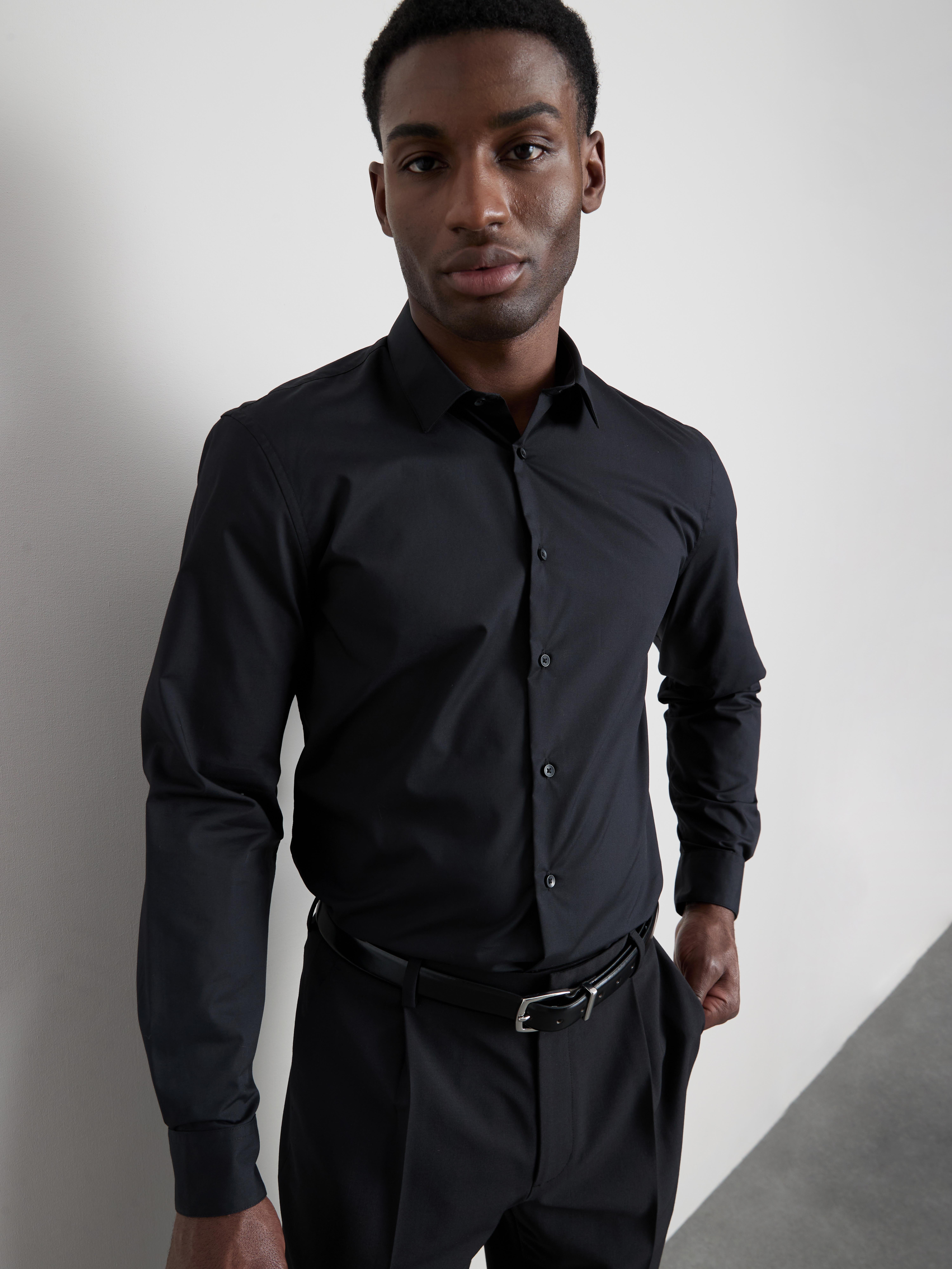 Long Sleeve Regular Fit Formal Shirt - Black