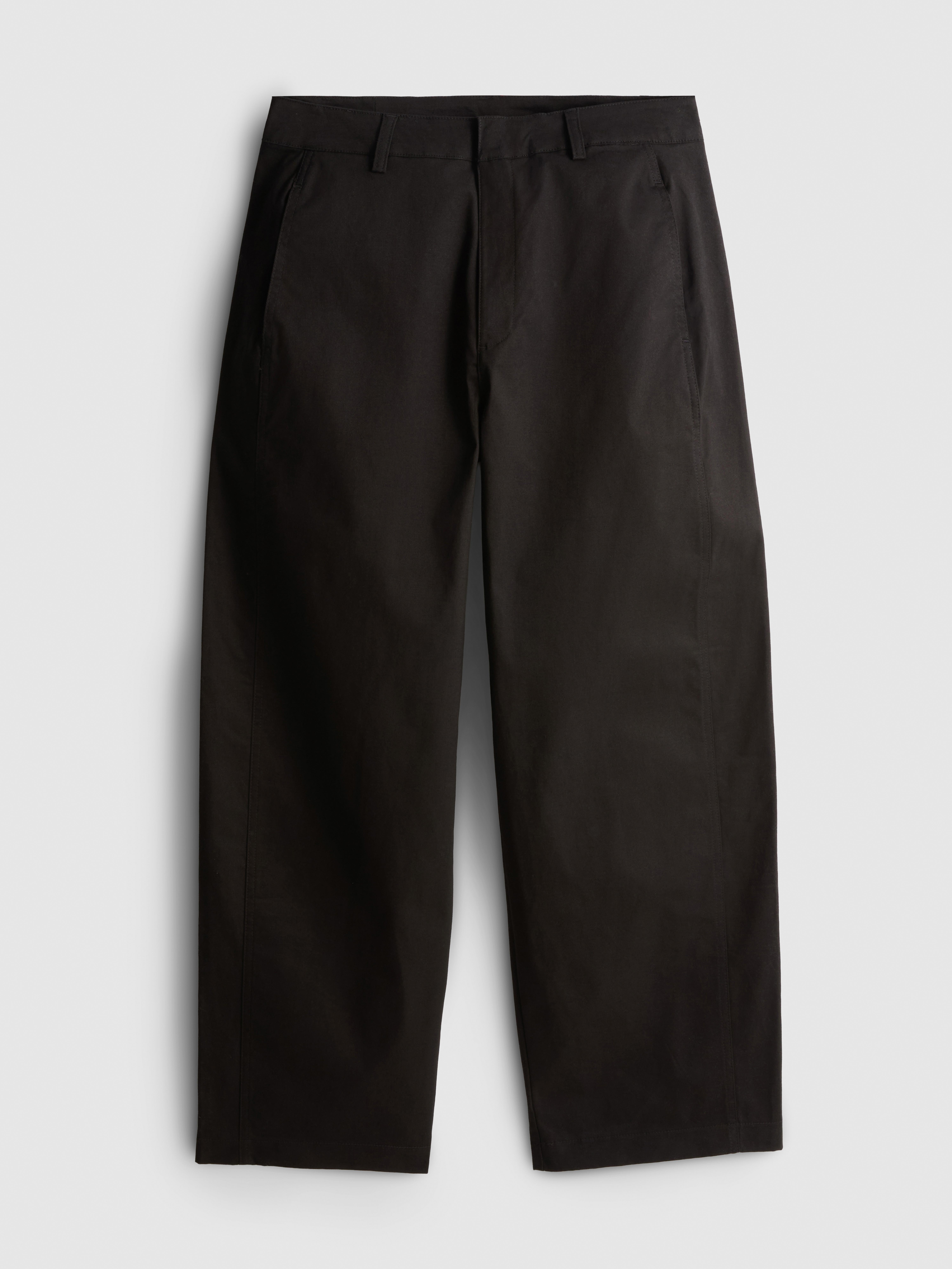 Cotton-Rich Barrel-Leg Utility Pants - Black