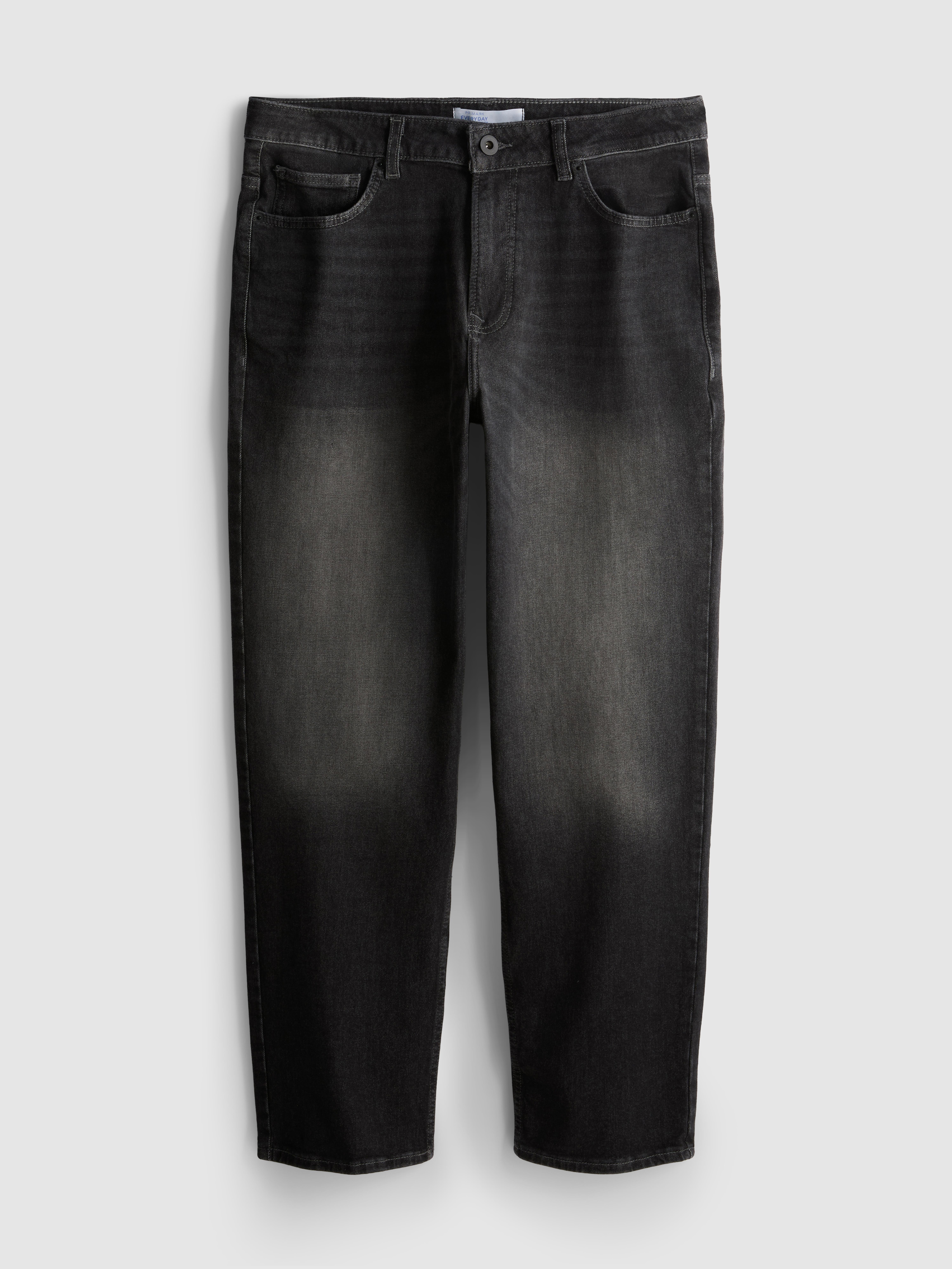 Mid-Rise Straight-Leg Jeans - Black