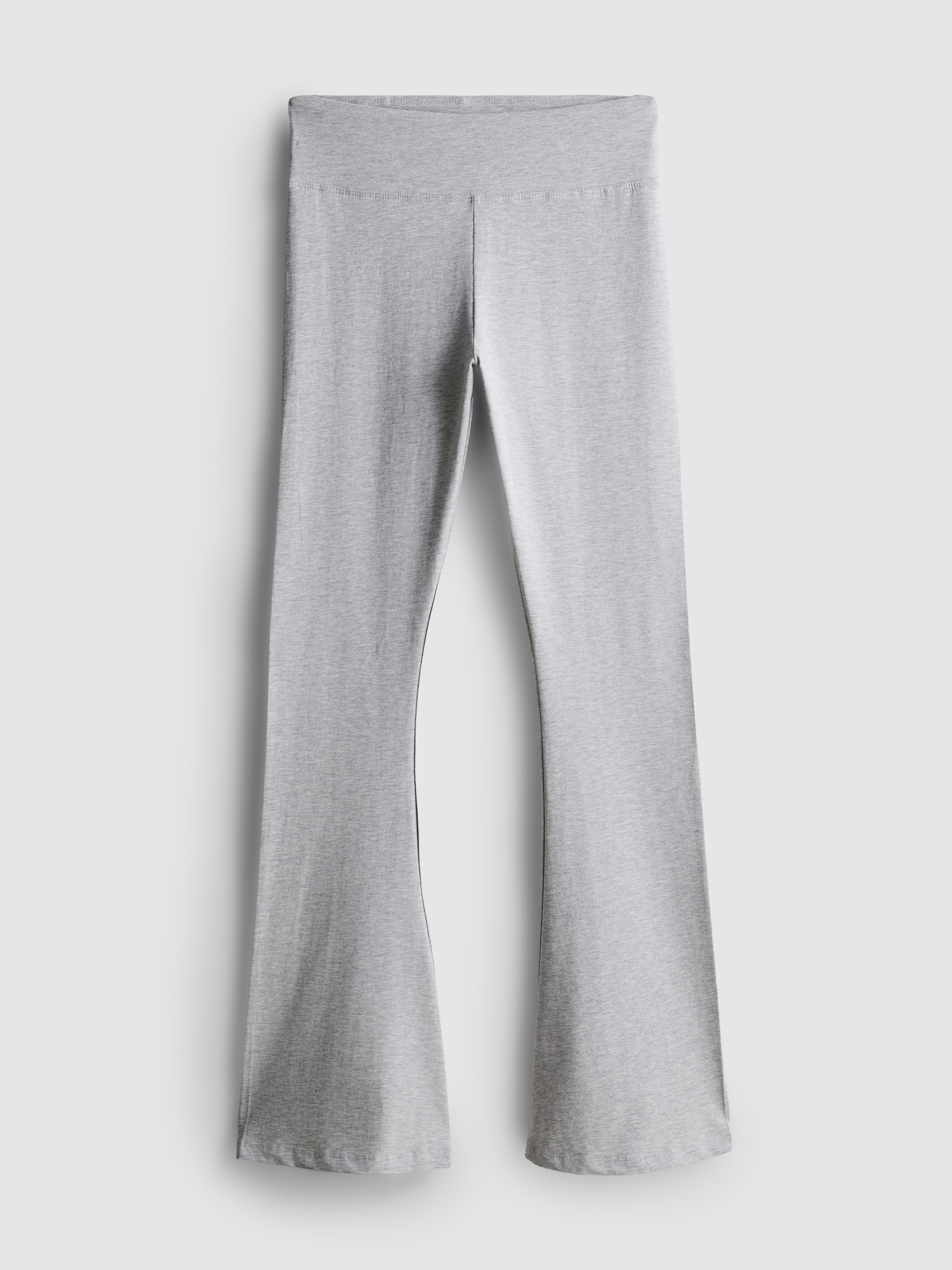 Cotton Rich Flared Leggings - Gray Heather