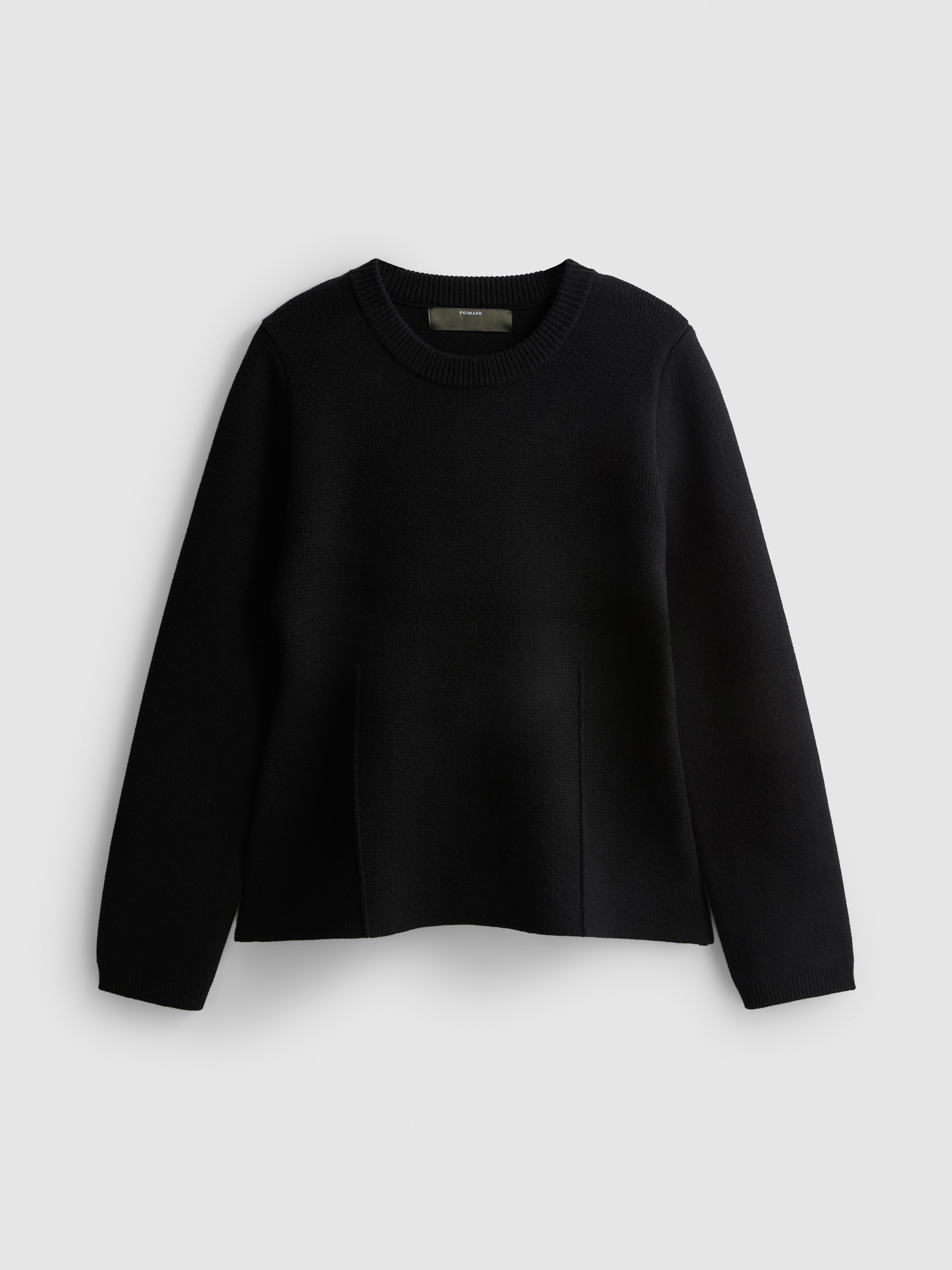 Seam-Detail Knitted Sweater - Black