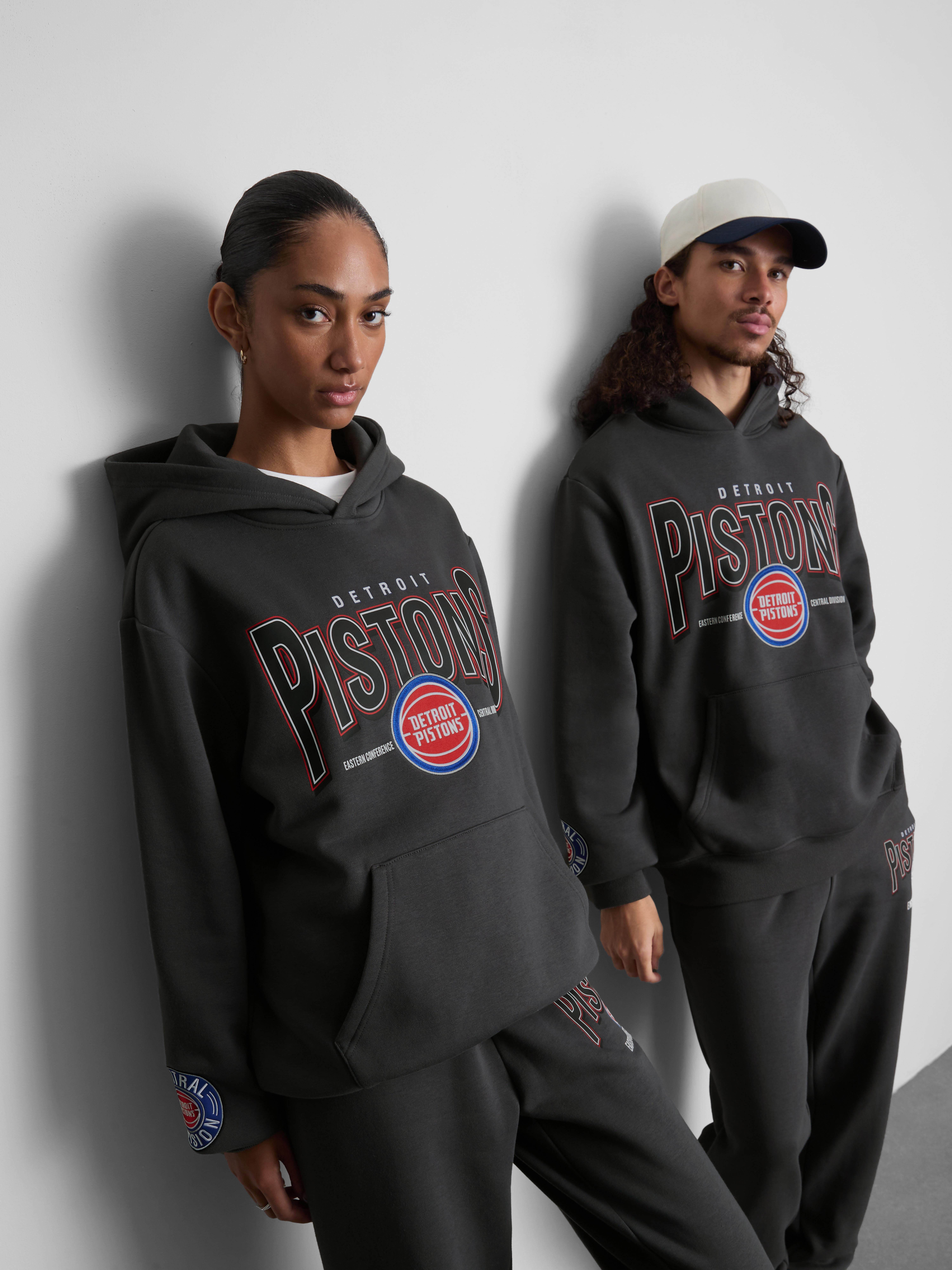NBA Detroit Pistons Cotton-Rich Hoodie - Charcoal