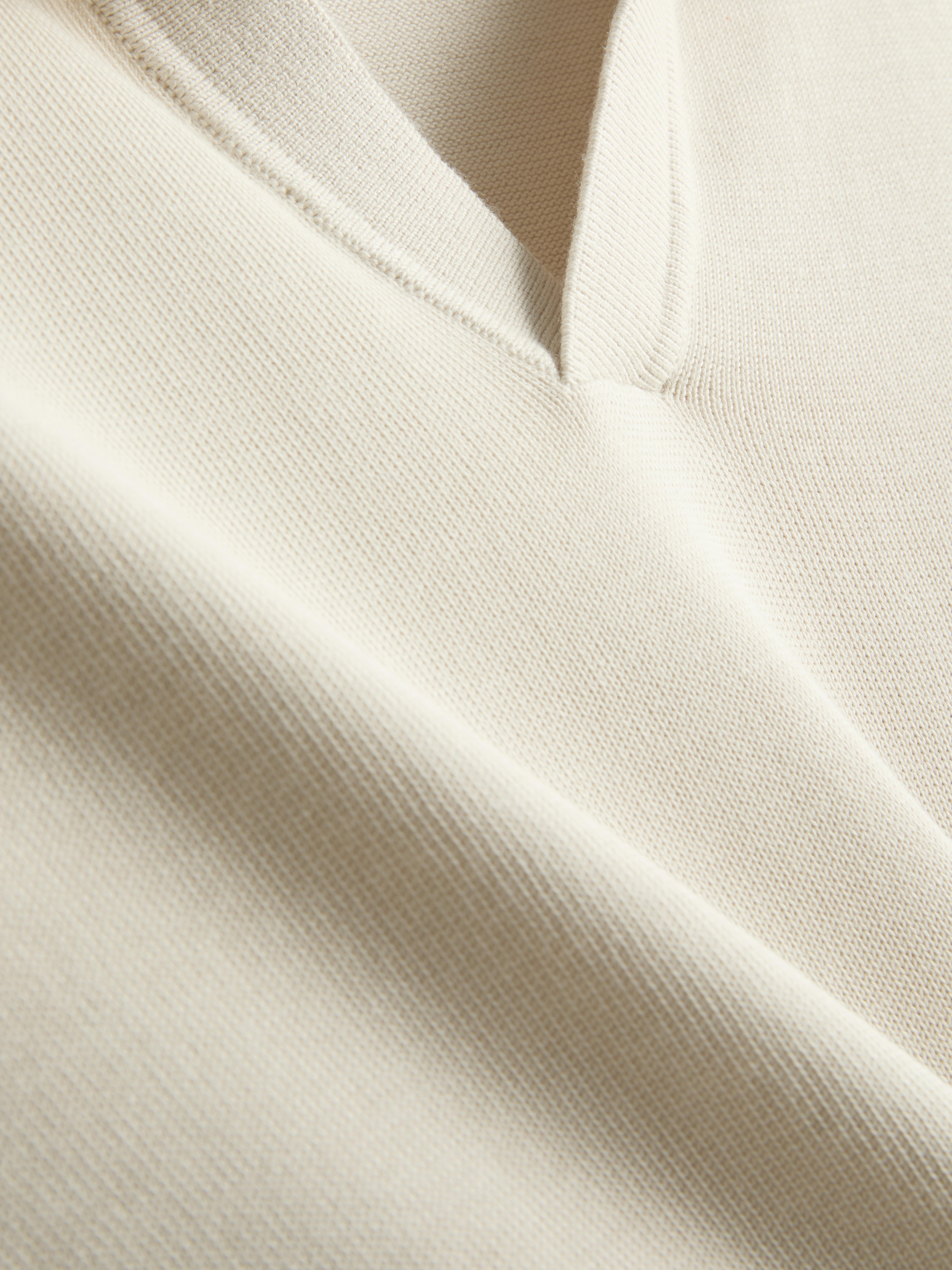 Knitted Long-Sleeve Polo Shirt - Ivory