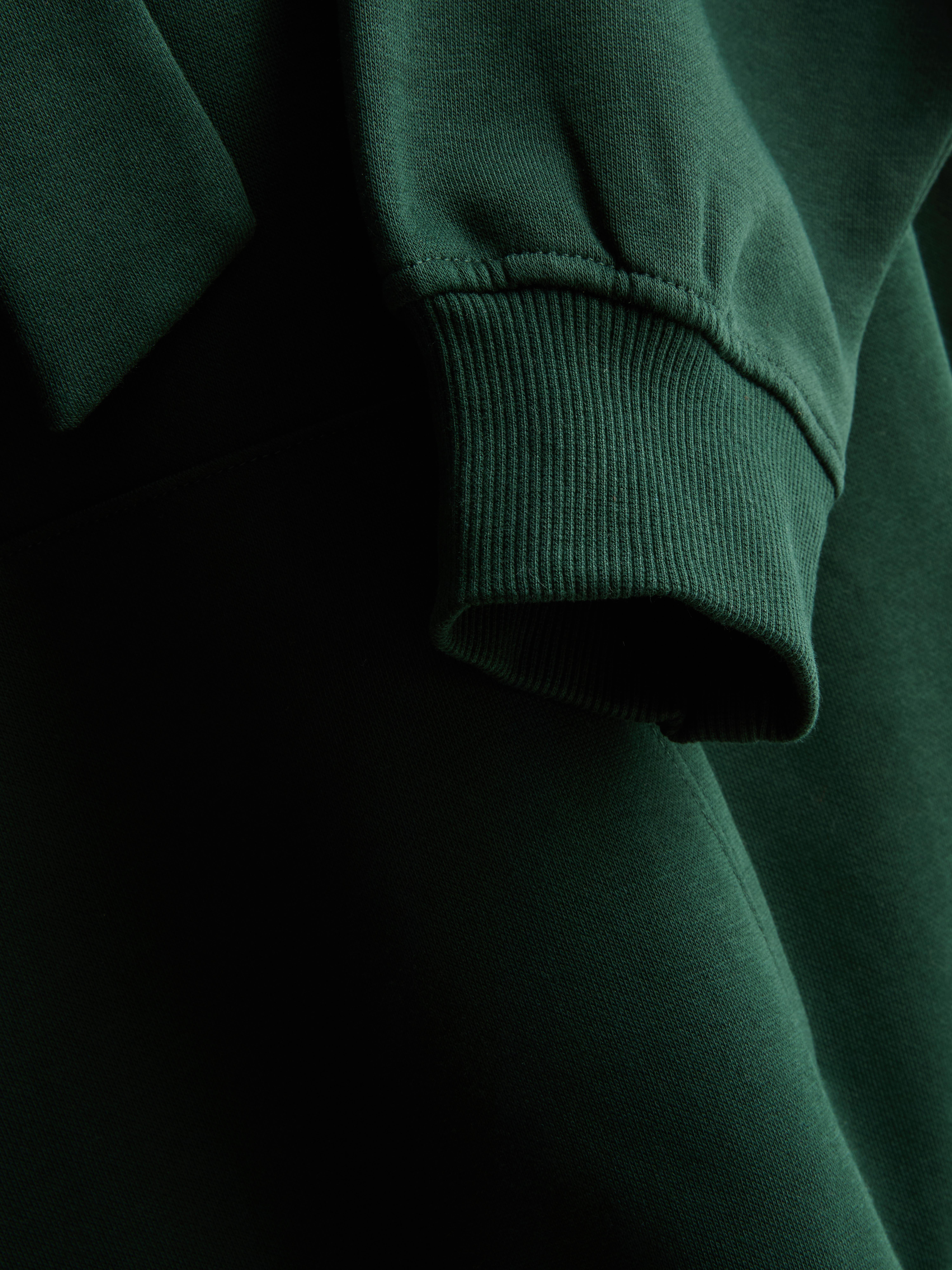 Paula Echevarría Cotton-Rich Bow Tie Hoodie - Dark Green