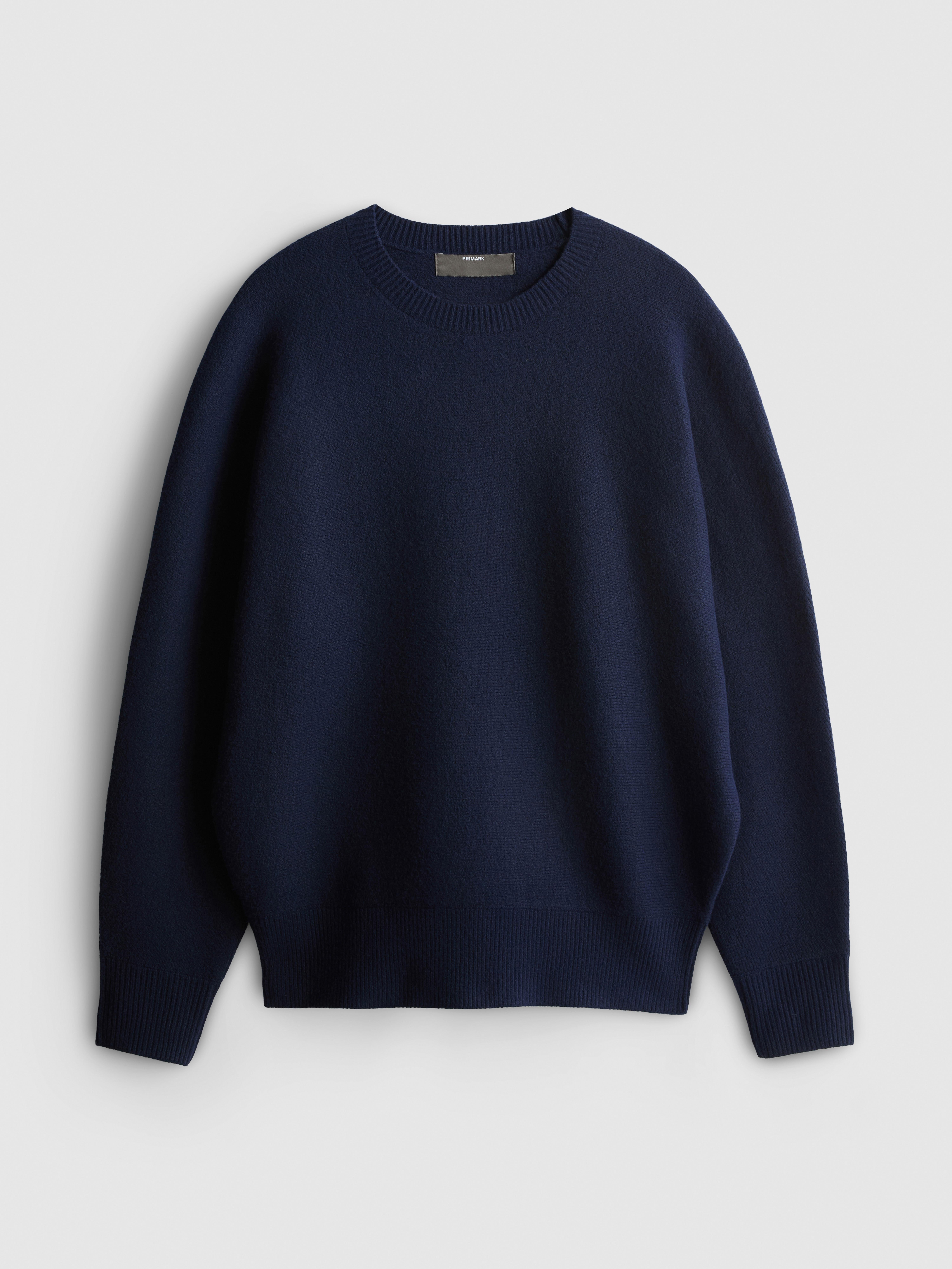 Oversized Knitted Cocoon Sweater - Navy