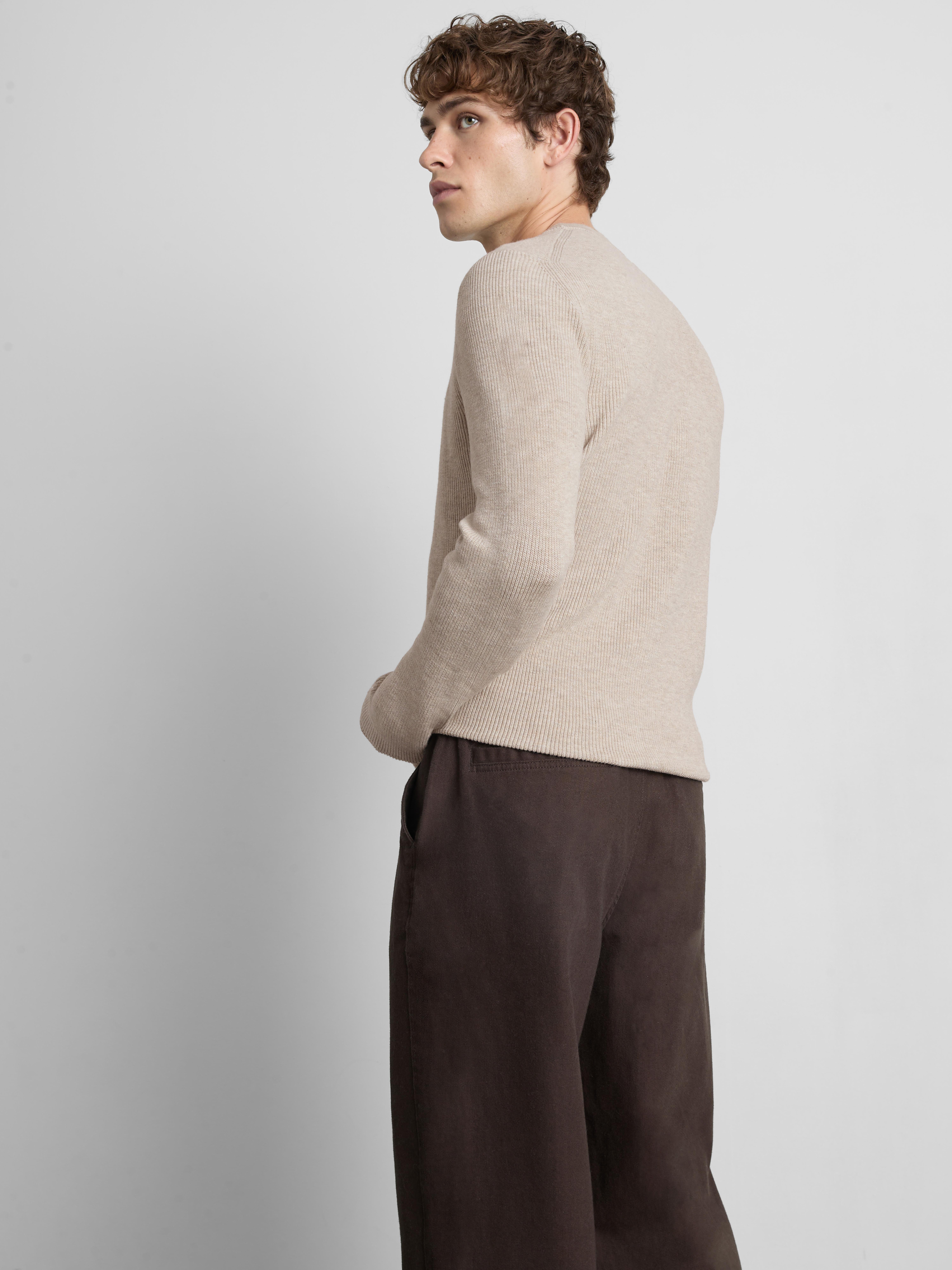 Ribbed Crewneck Sweater - Natural