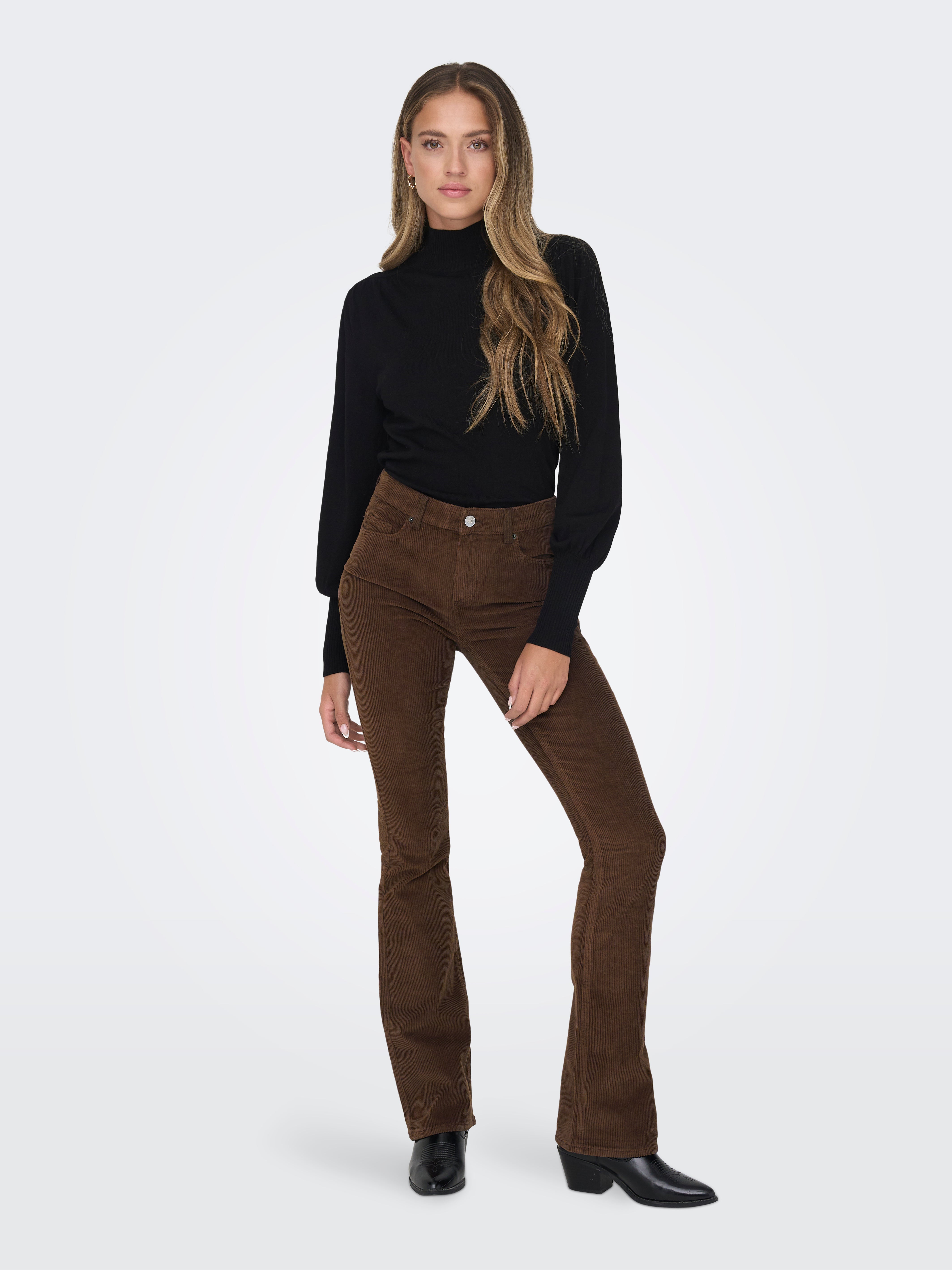 ONLMARY-GLOBAL Flared Fit Corduroy Trousers Shopping Bag