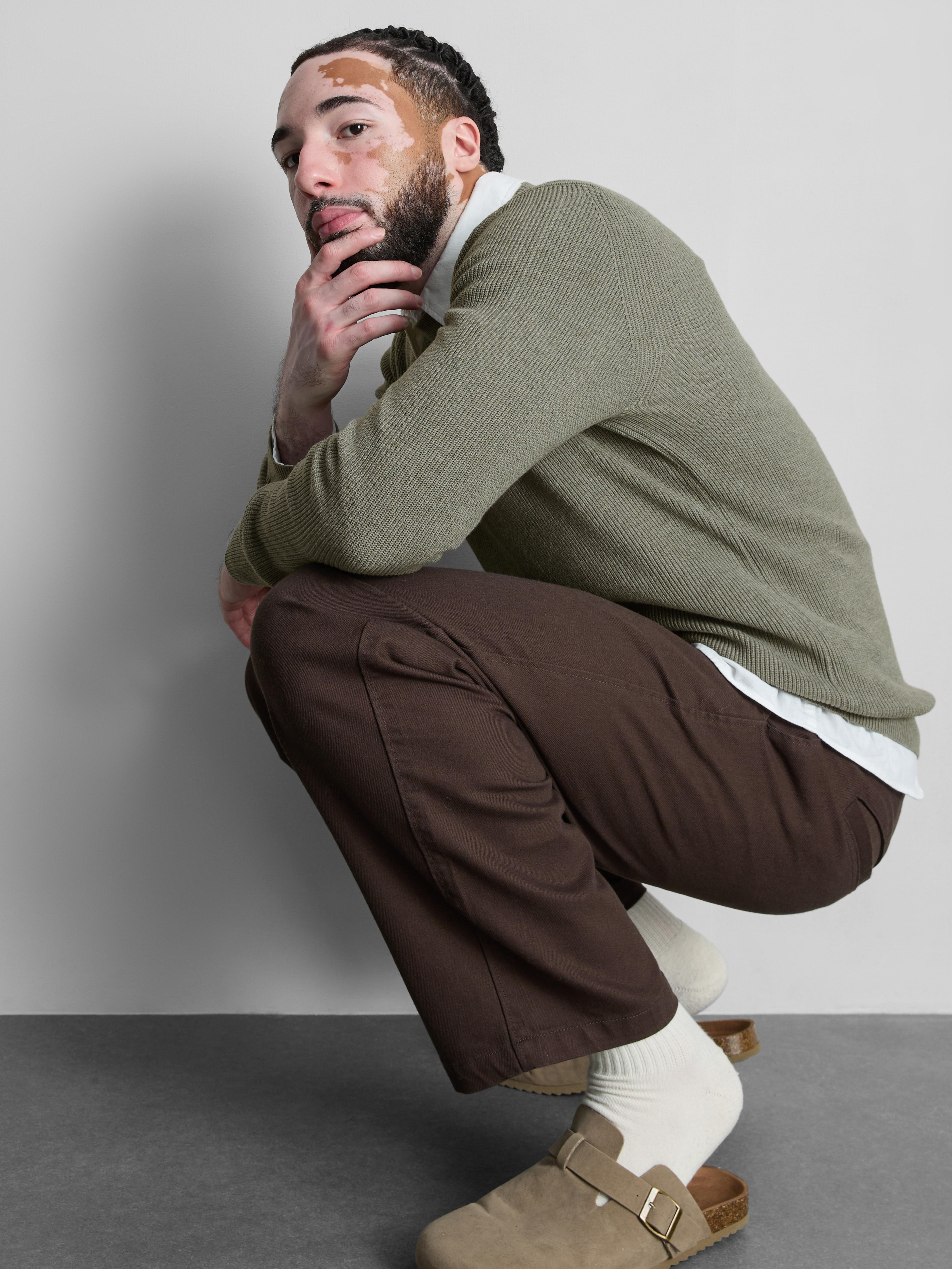 Ribbed Crewneck Sweater - Light Green