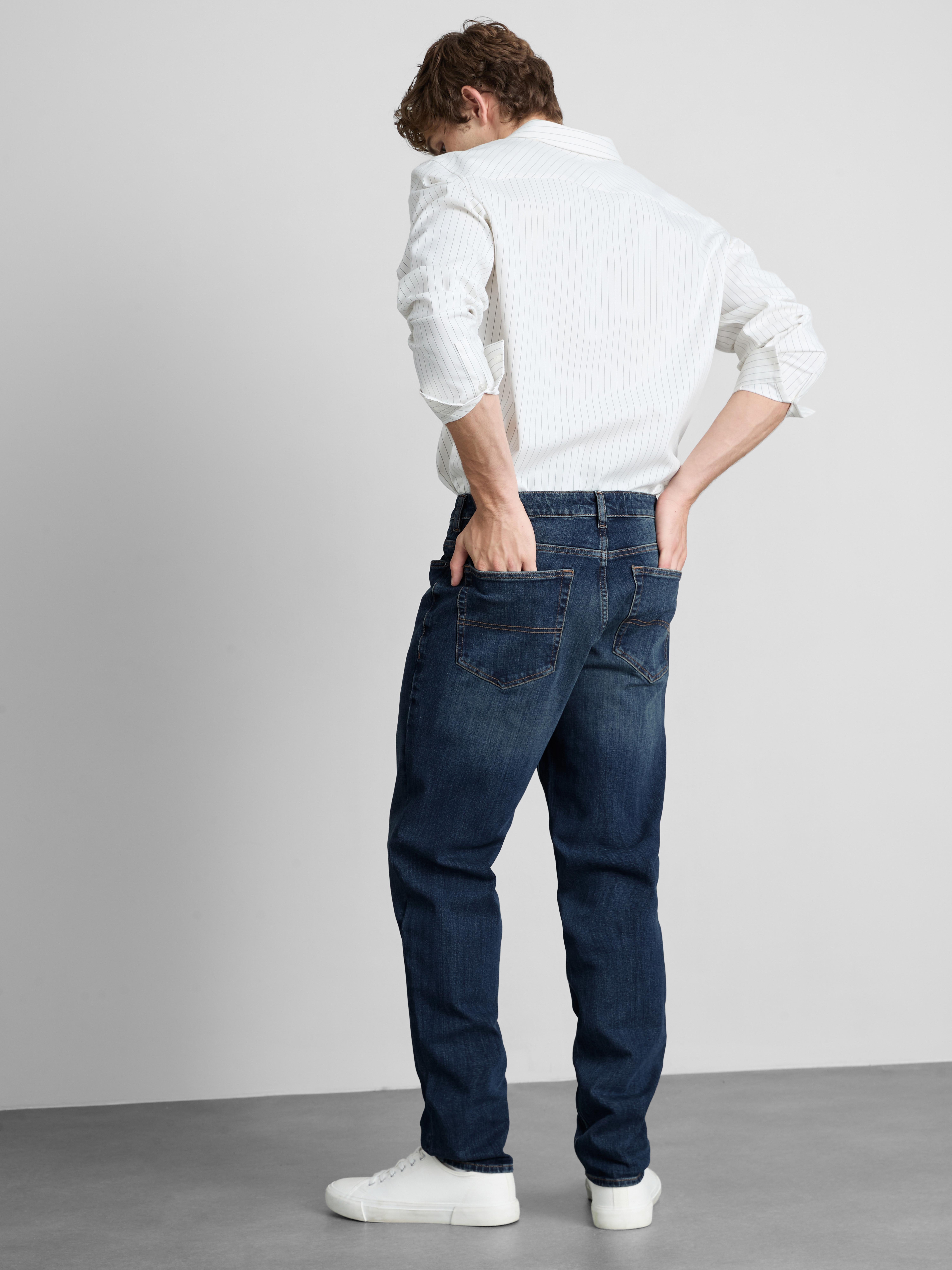 Mid-Rise Slim Fit Jeans - Dark Blue