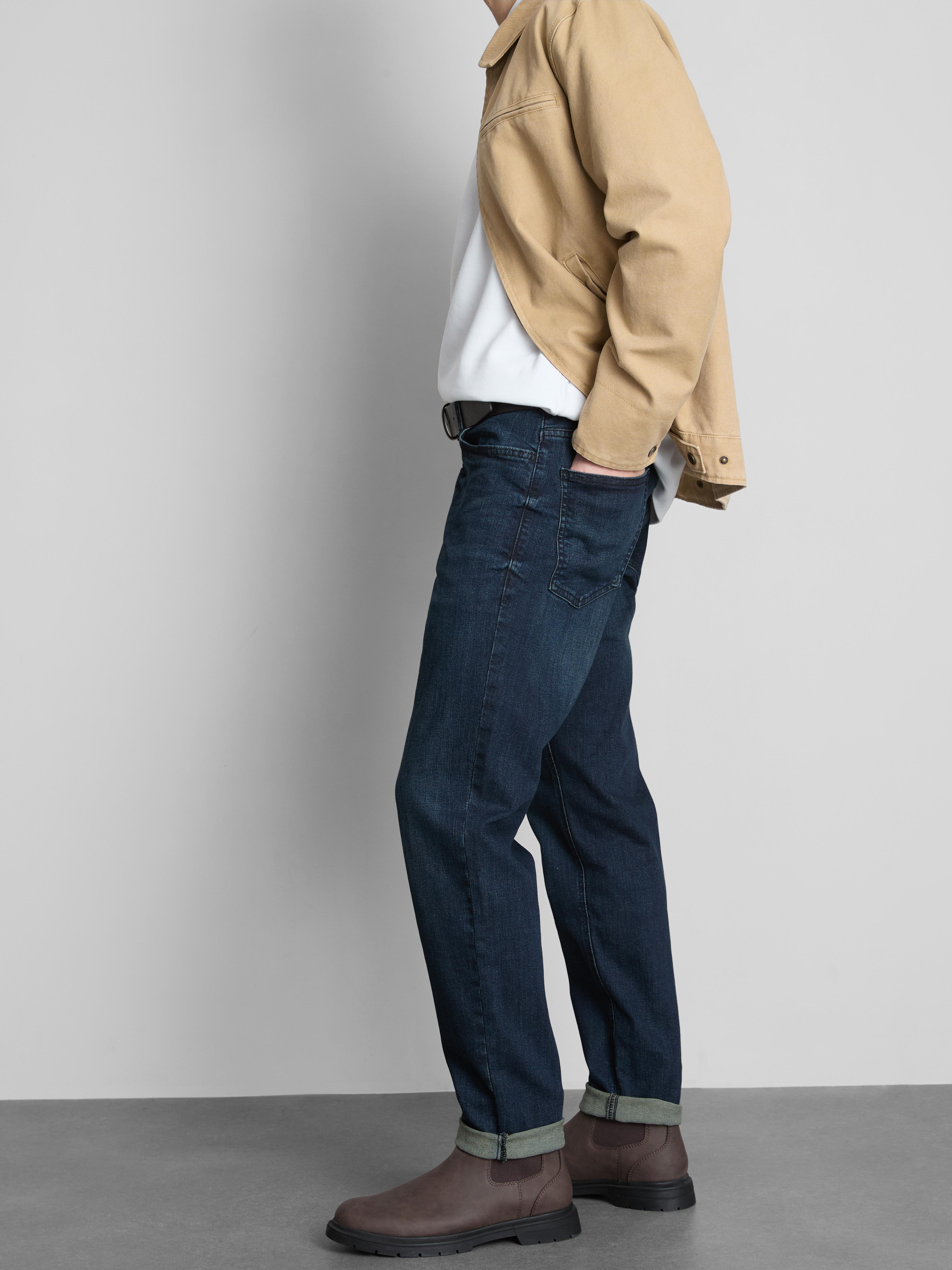 Mid-Rise Slim Fit Jeans - Dark Blue