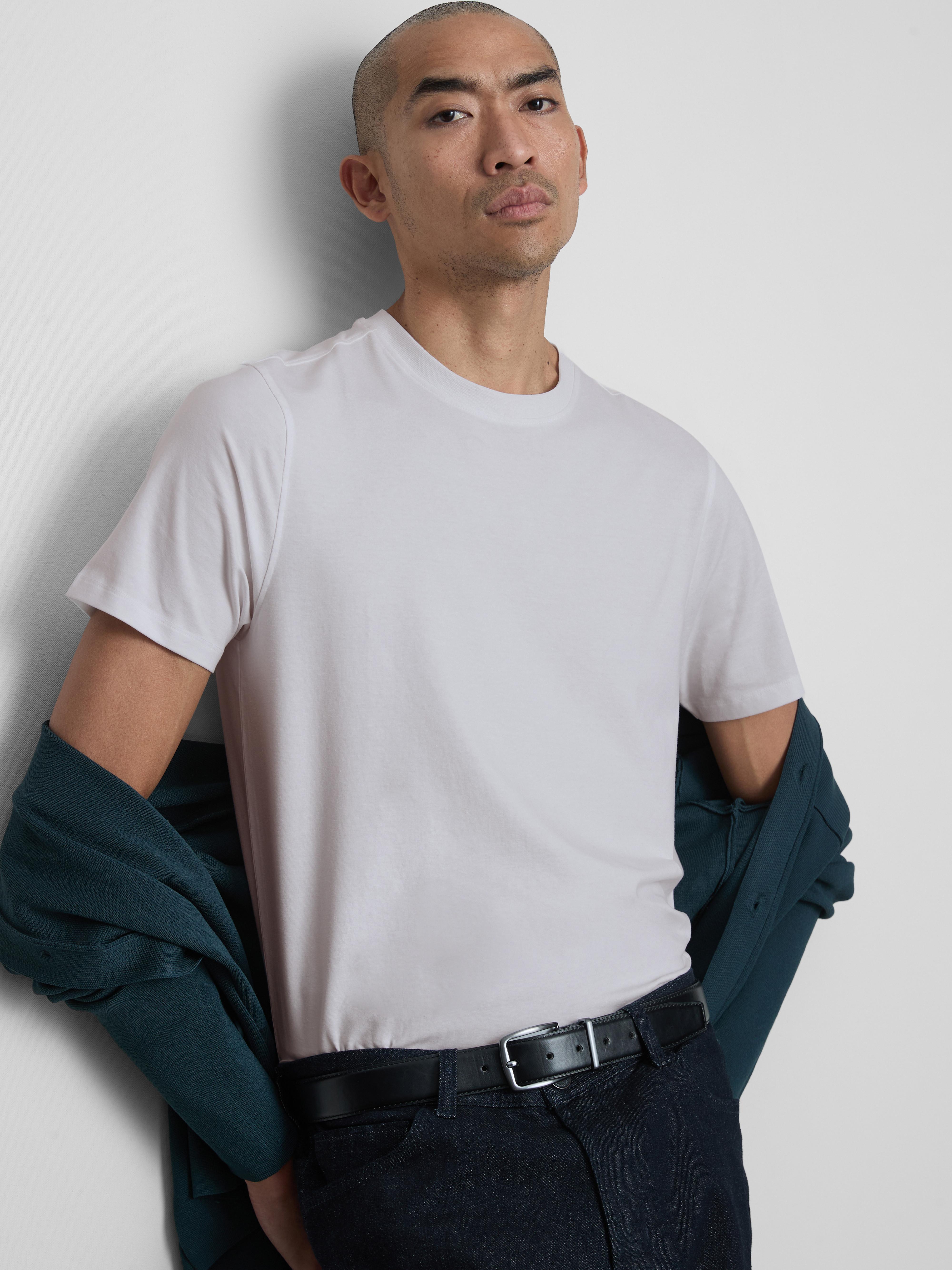 Slim-Fit Stretch Short-Sleeve T-Shirt - White