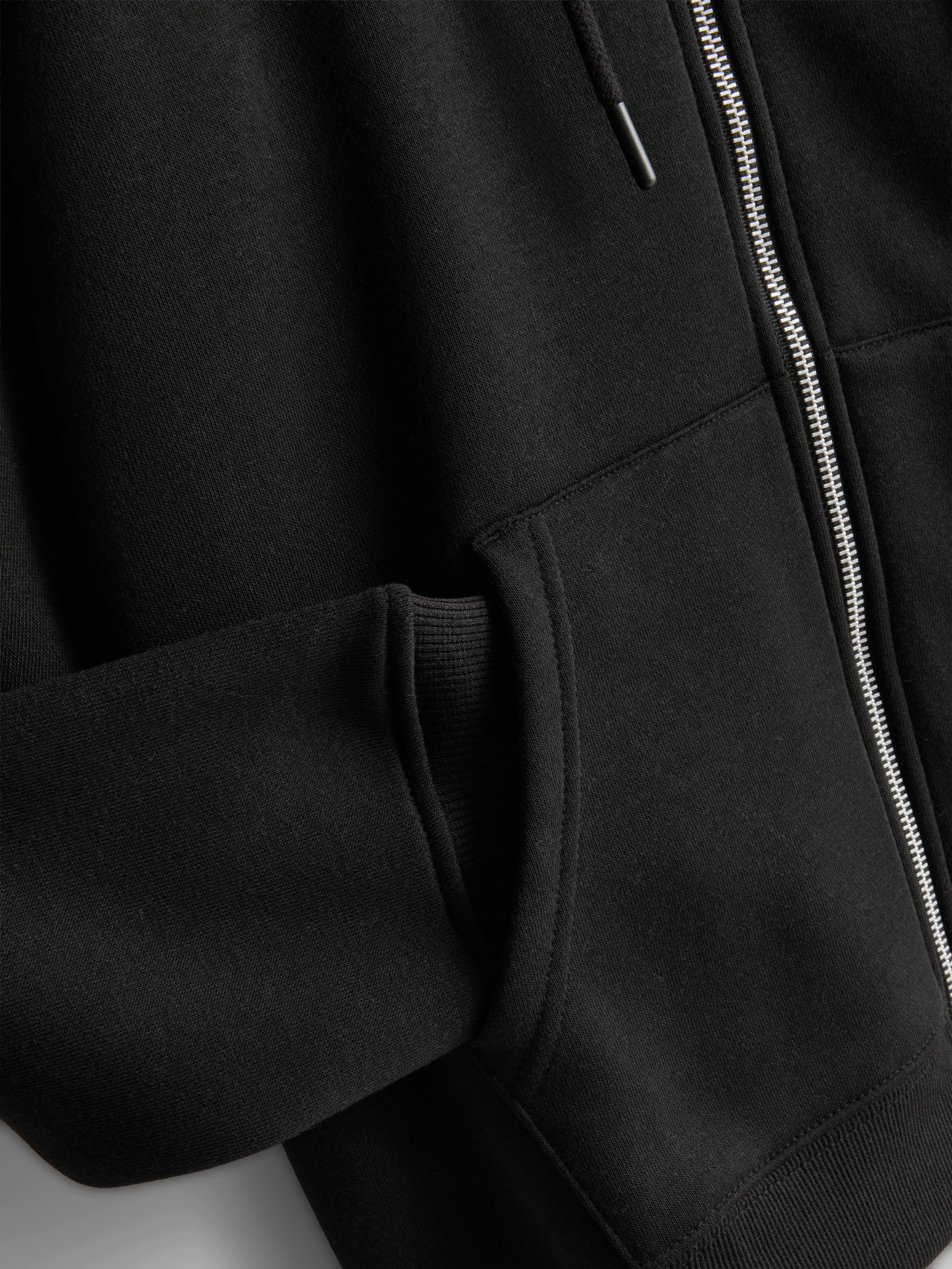 Essential Zip Through Hoodie - Black