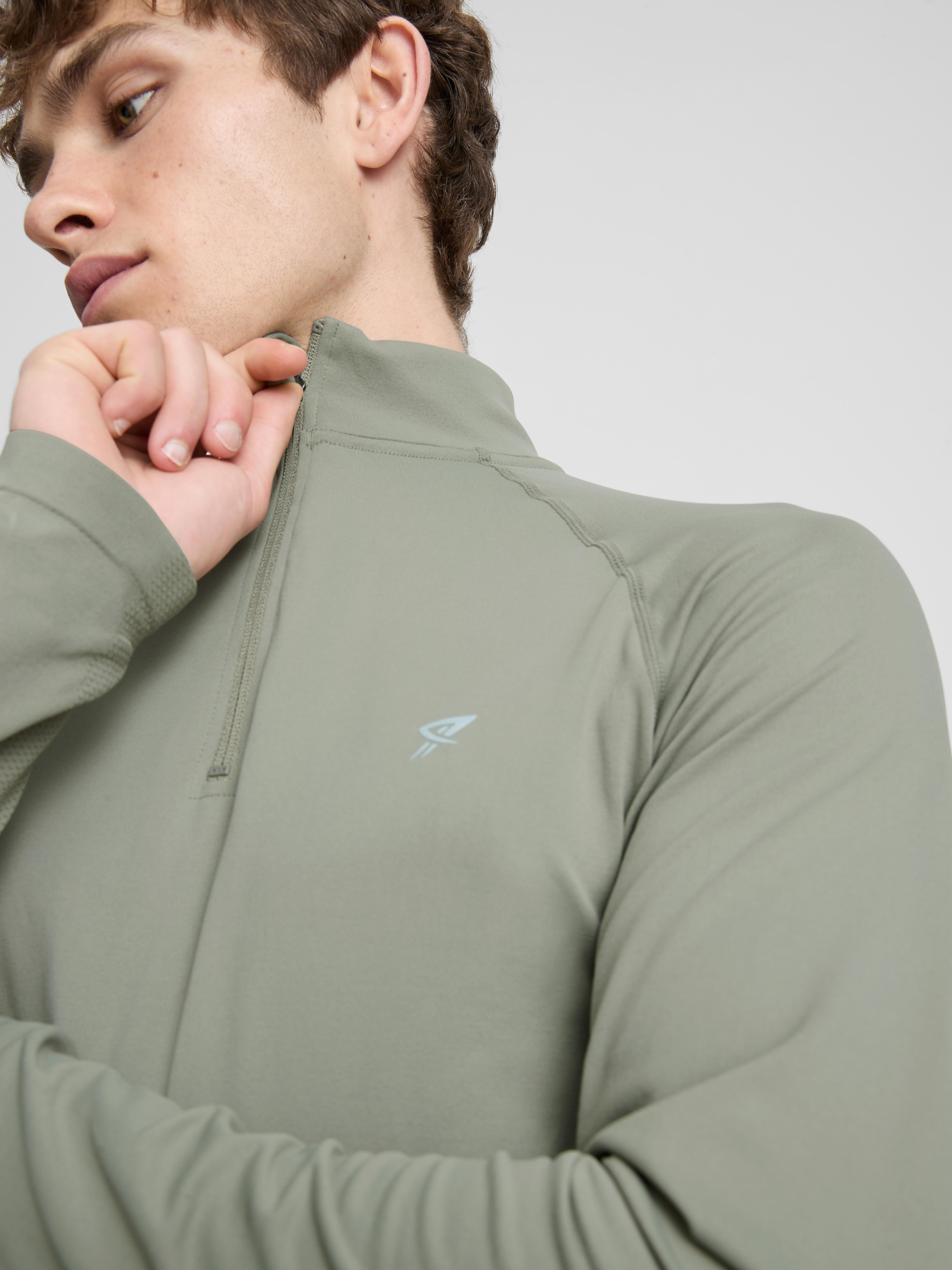 Quarter Zip Gym Top - Light Green