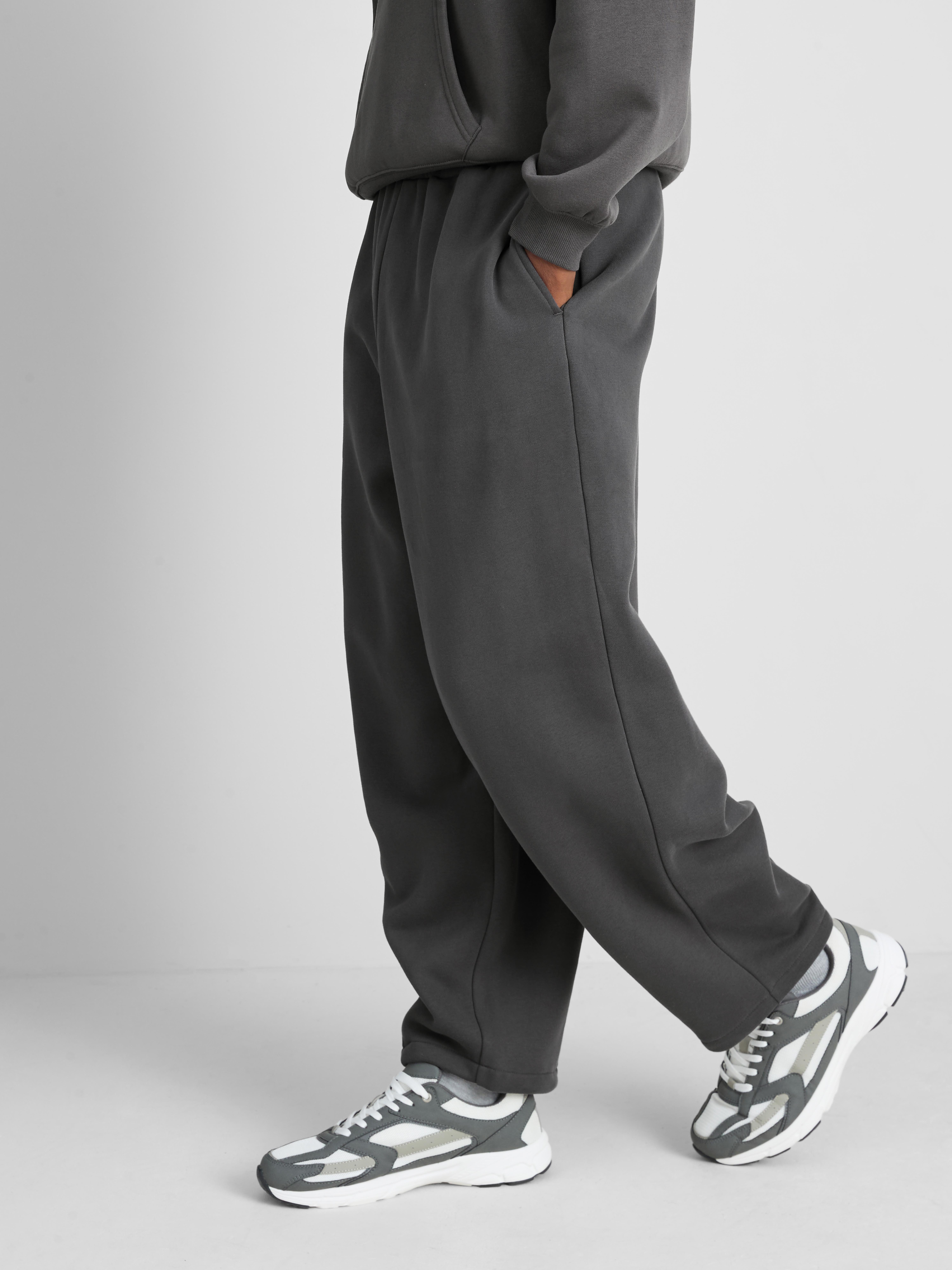 Cotton-Rich Balloon-Fit Joggers - Charcoal