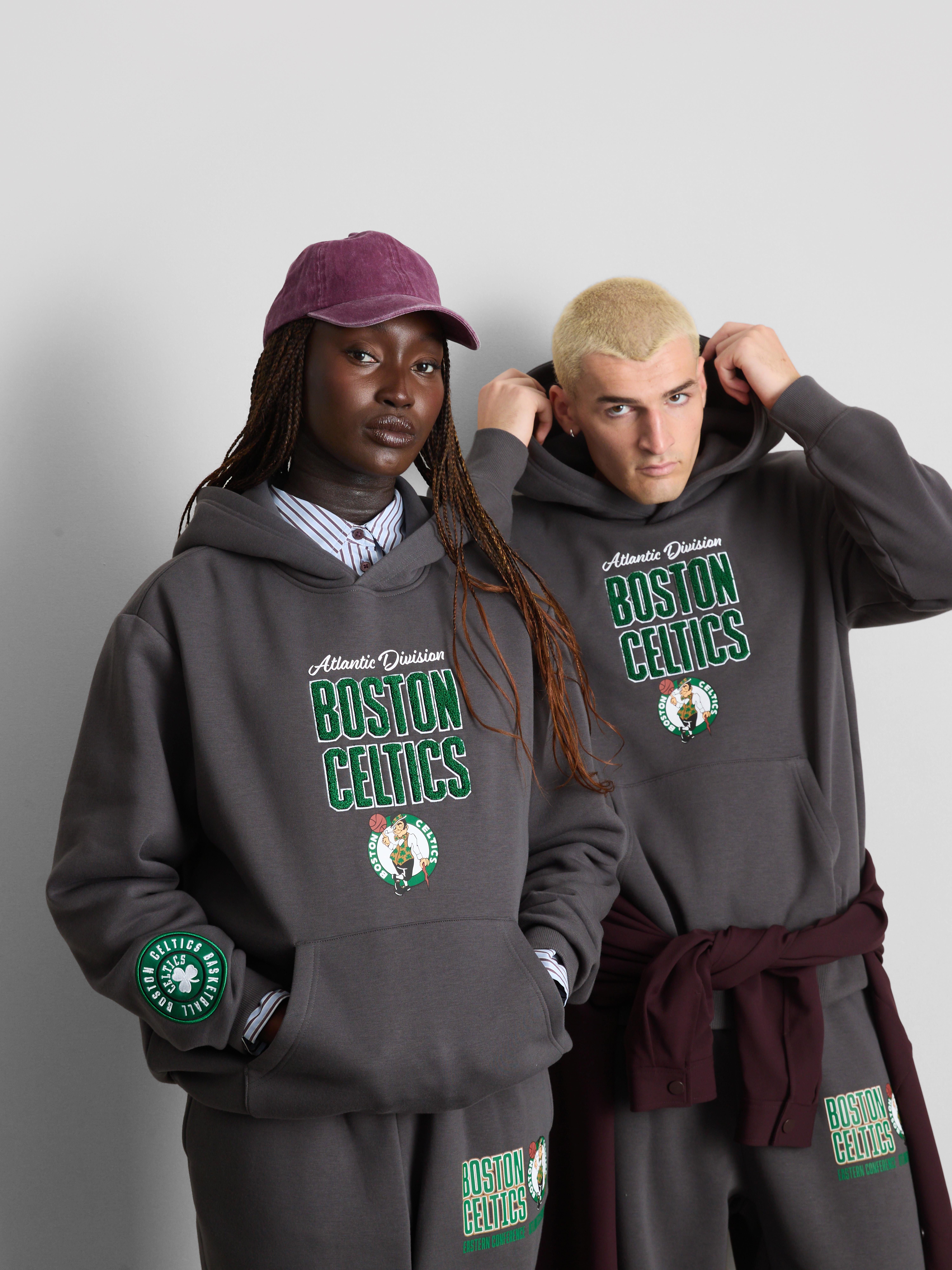 NBA Boston Celtics Cotton-Rich Hoodie - Charcoal