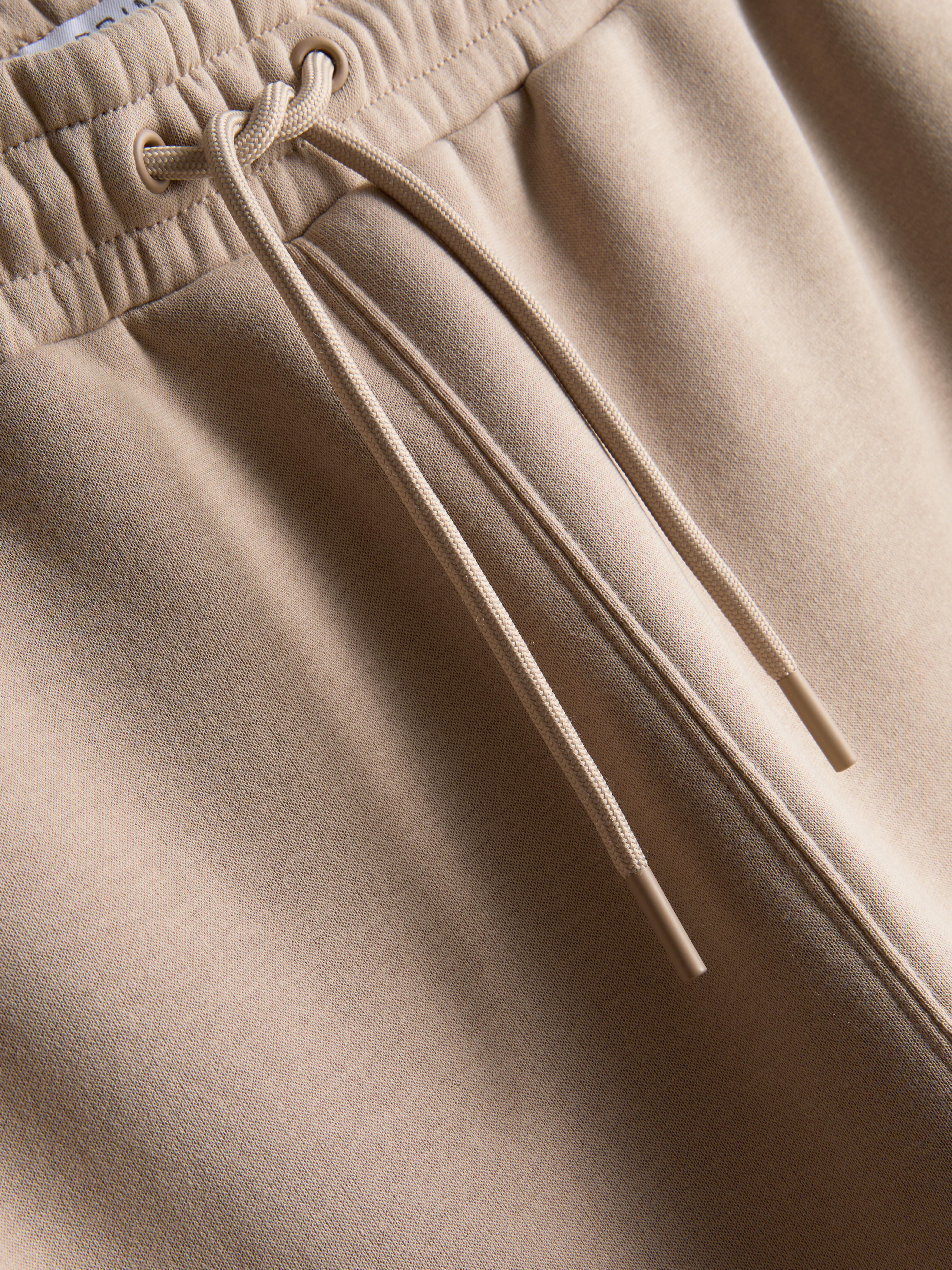 Drawstring Cuffed Joggers - Stone
