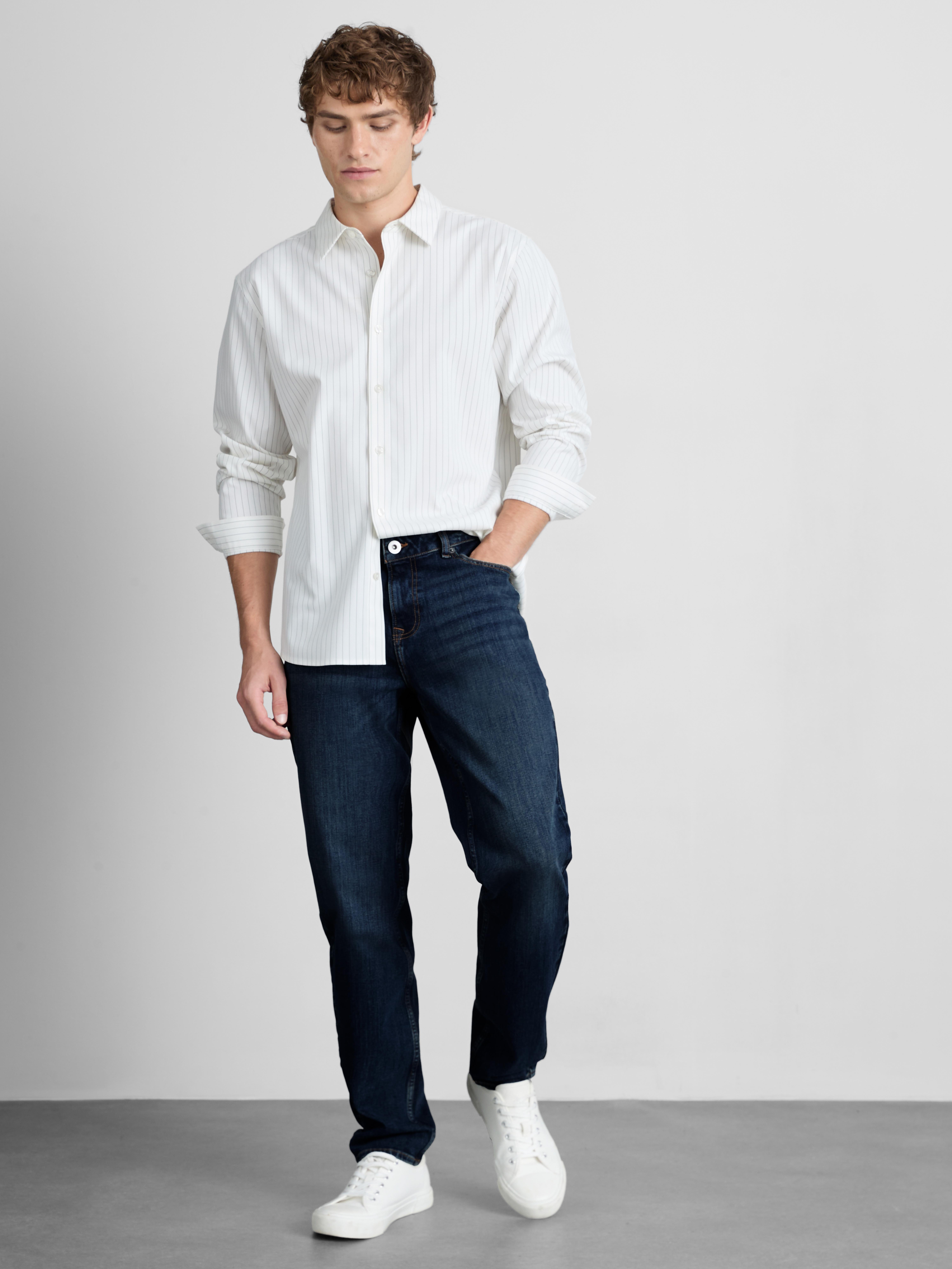 Mid-Rise Slim Fit Jeans - Dark Blue