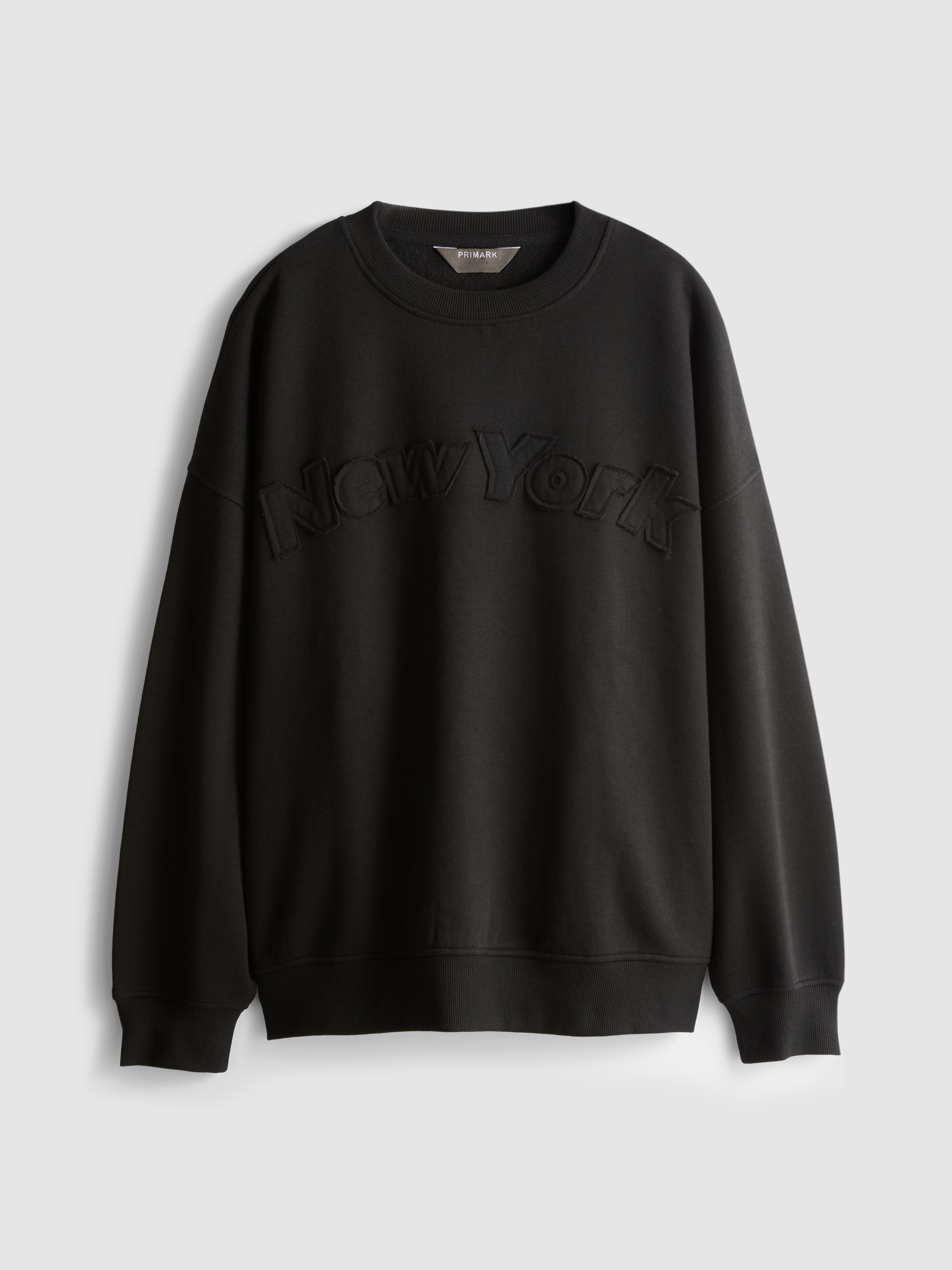 Cotton-Rich Applique Sweatshirt - Black