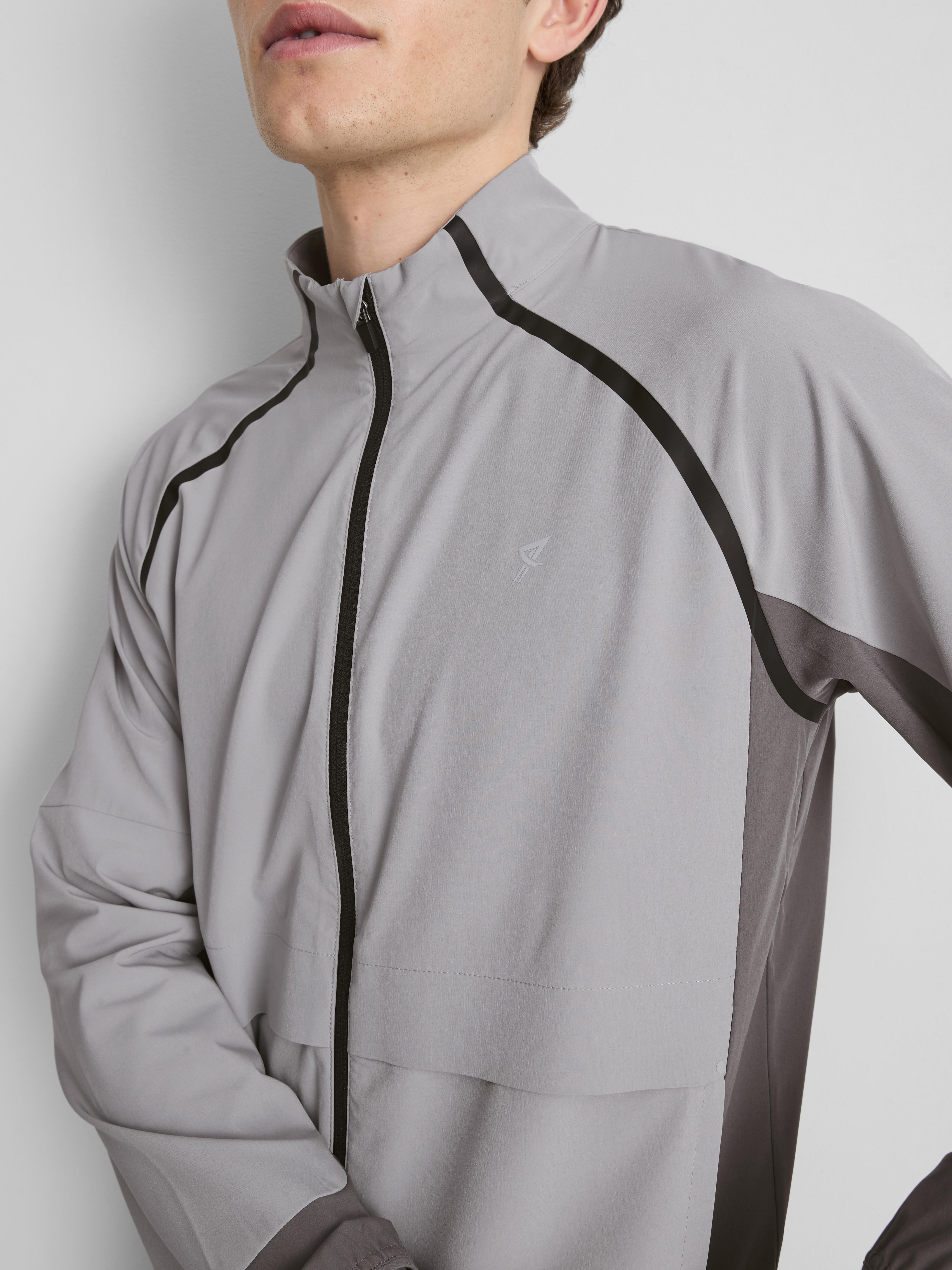 Zip-Up Active Jacket - Light Gray