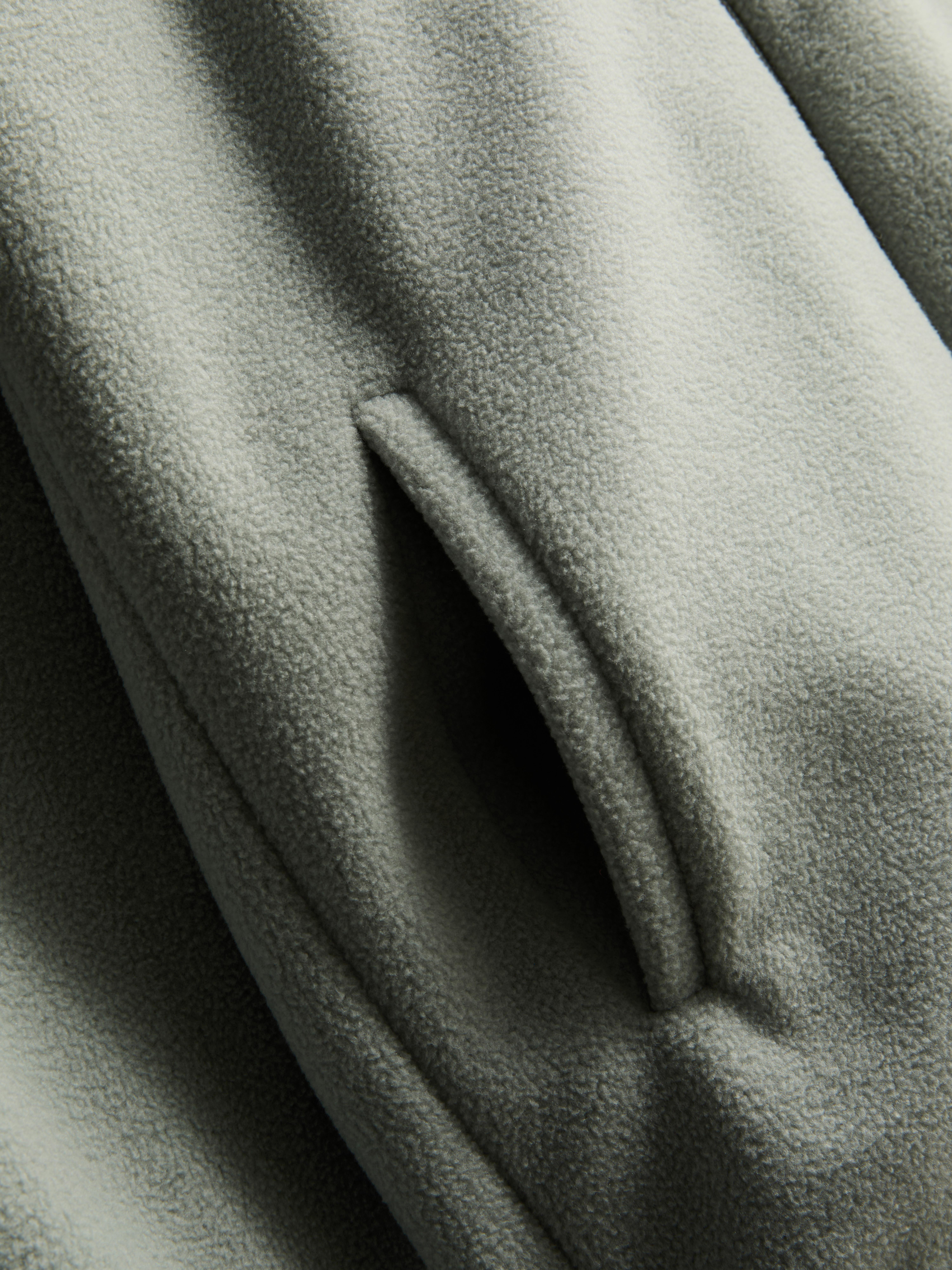 Zip-Up Funnel Neck Fleece - Light Green