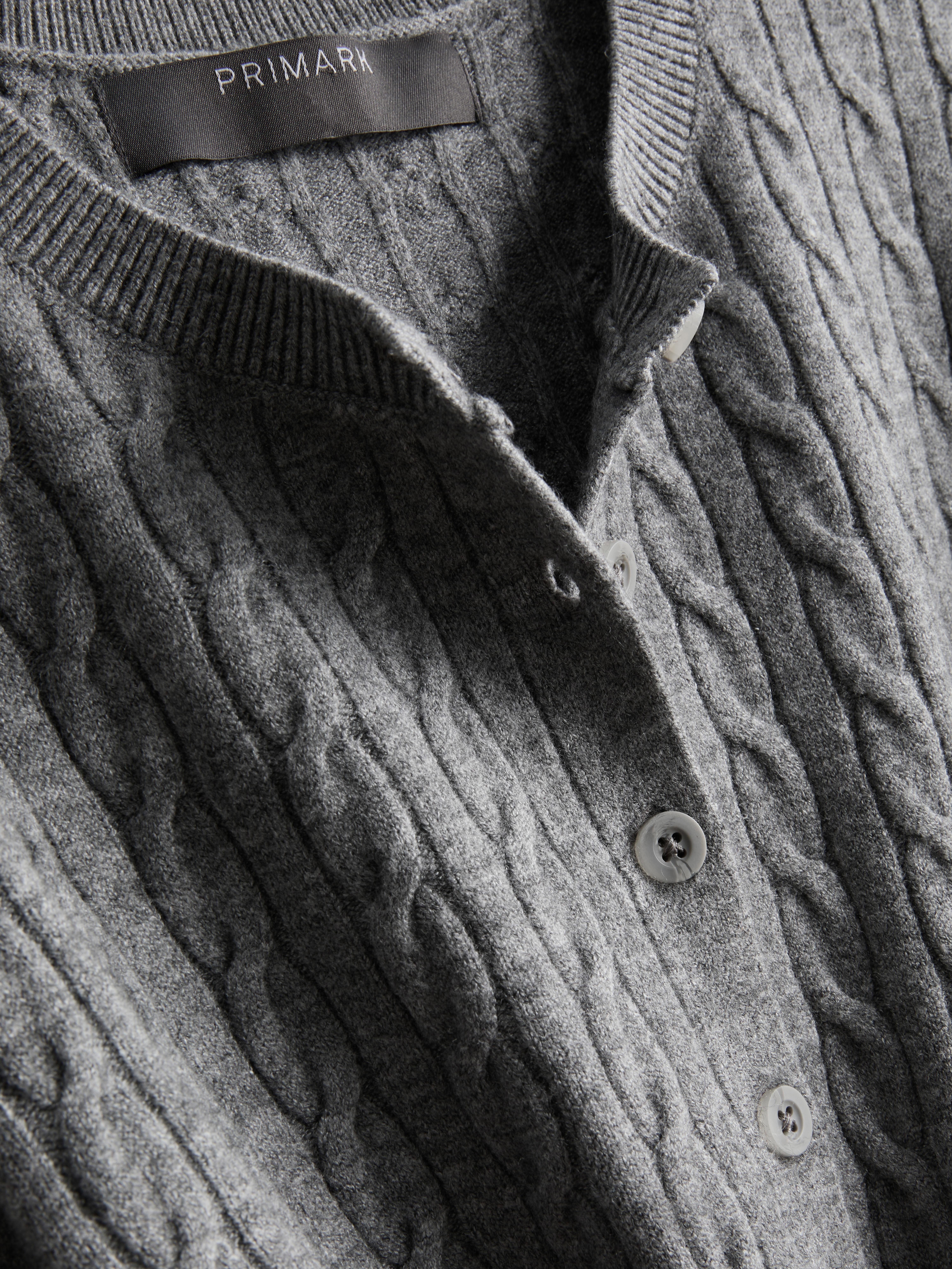 Cable Knit Cardigan - Gray