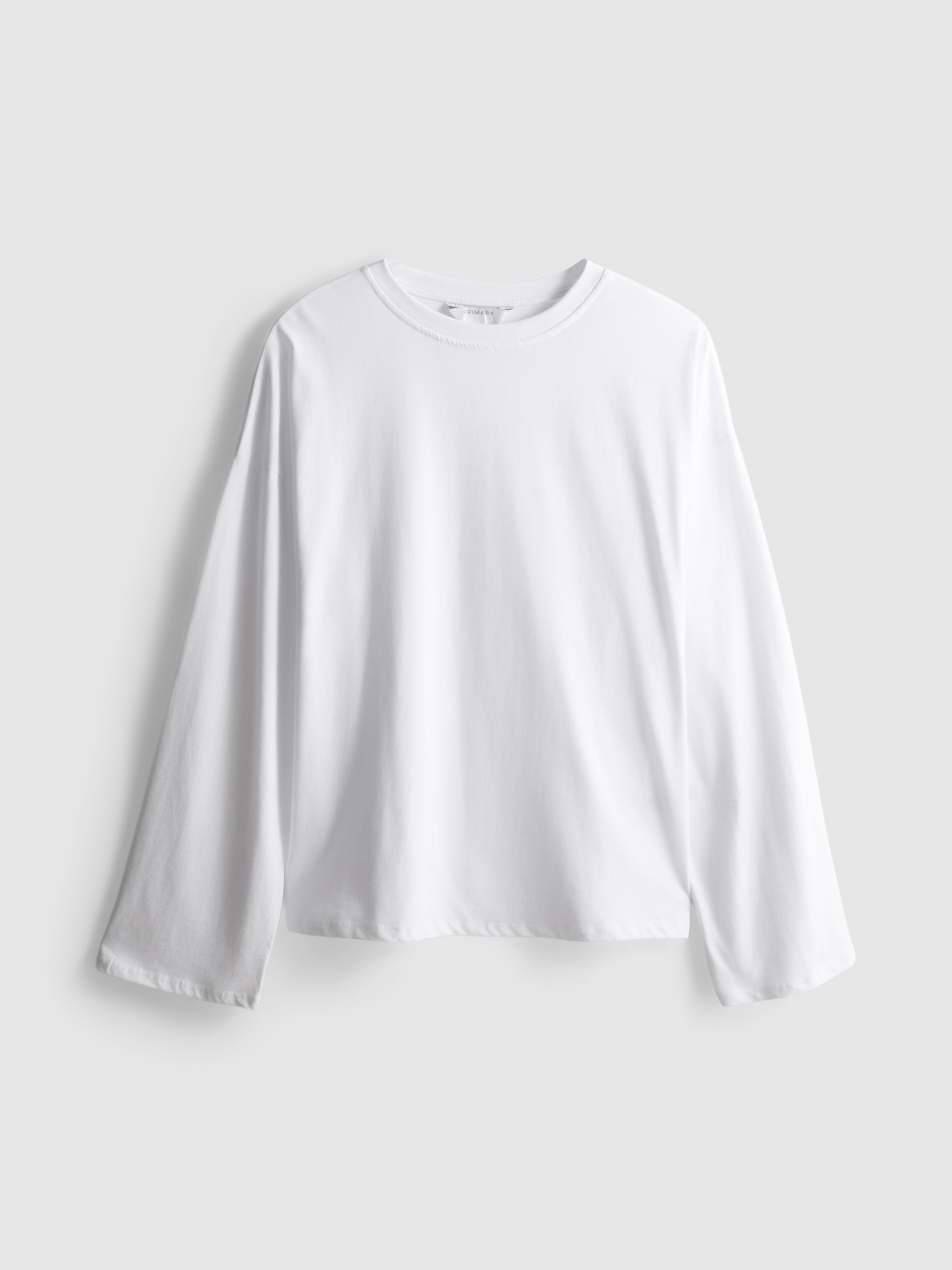 Pure Cotton Relaxed Bell Sleeve Tee - White