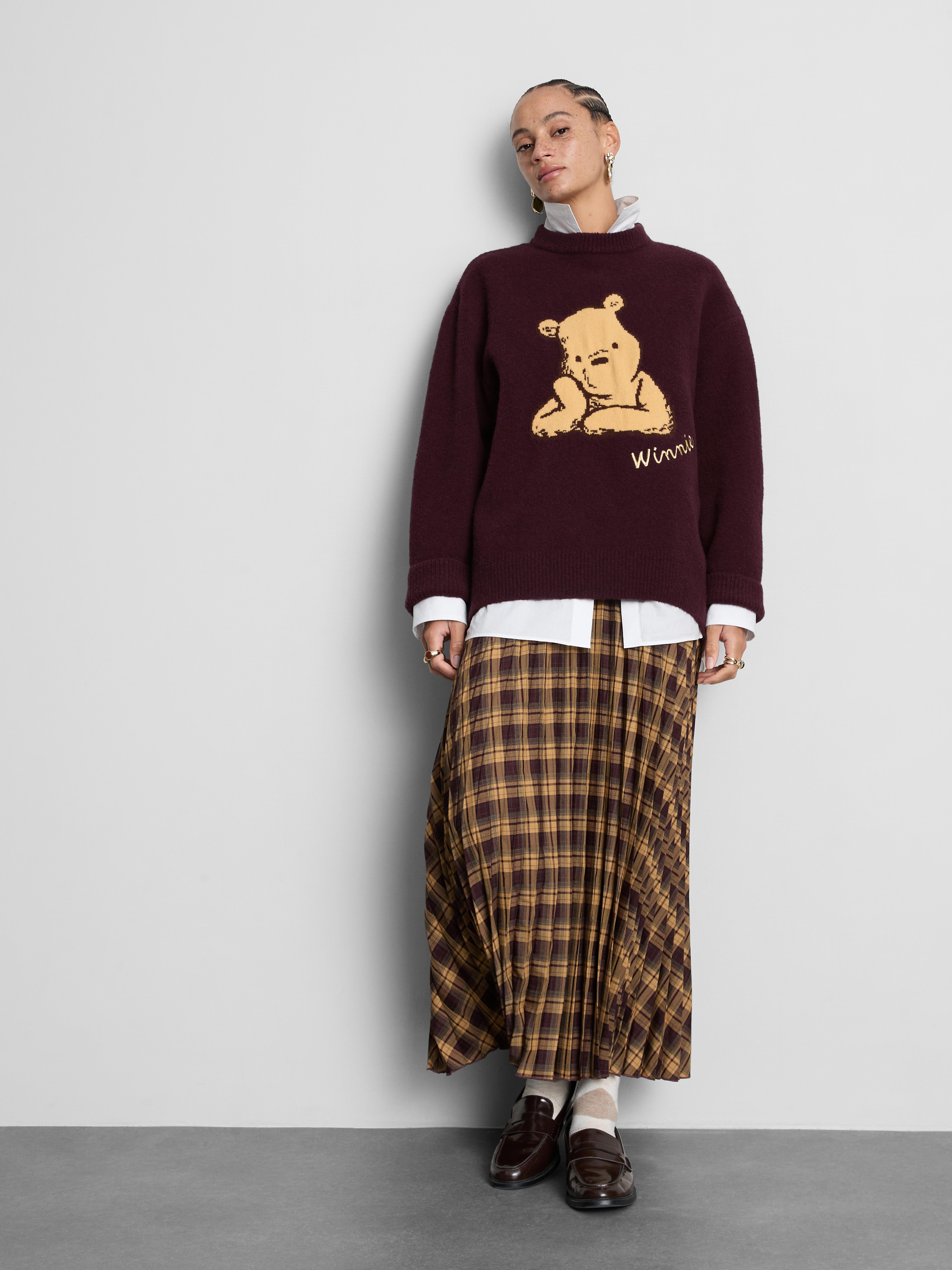 Disney's Winnie the Pooh Knitted Oversized Sweater - Purple
