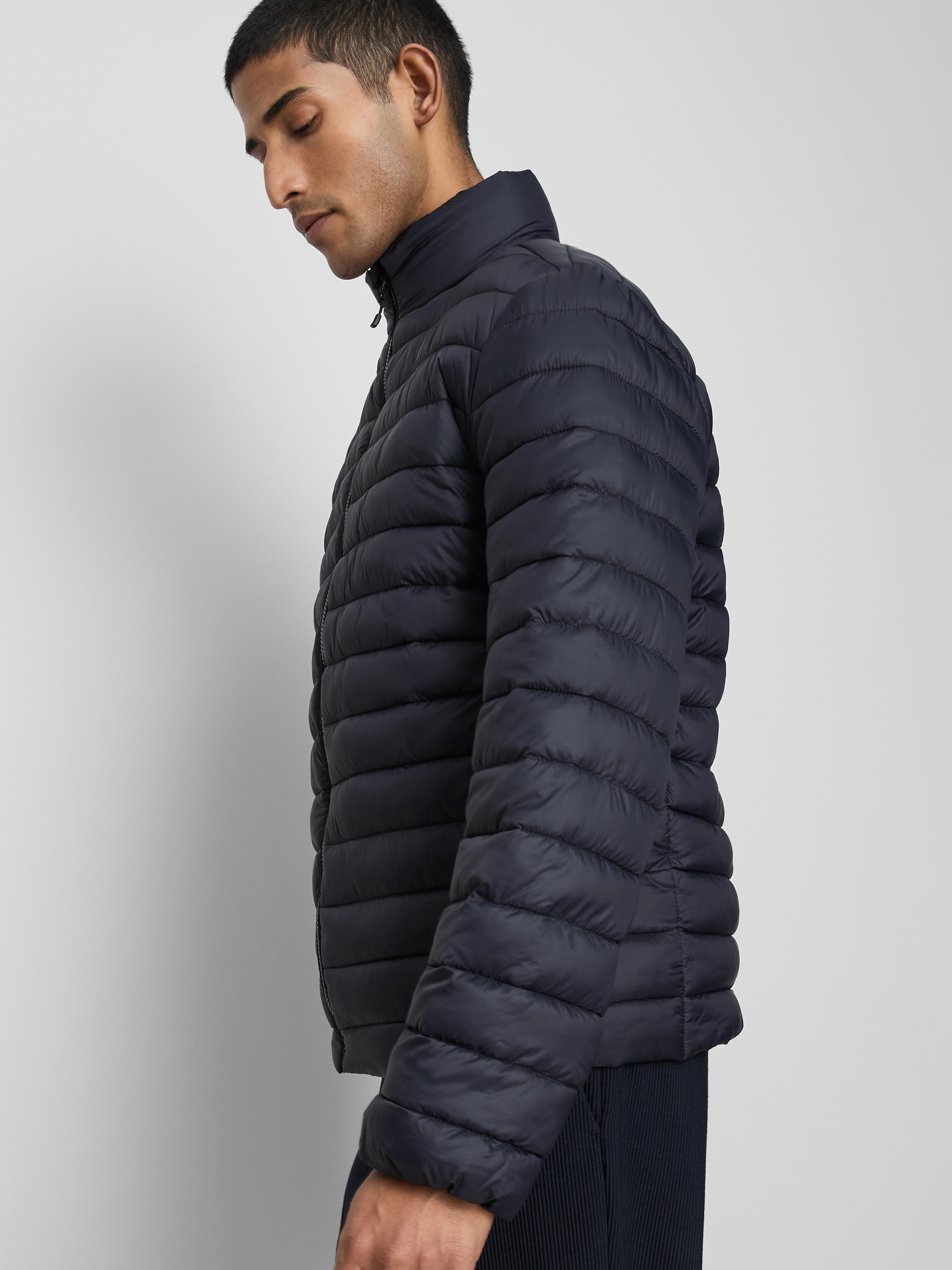 Funnel Neck Puffer Jacket - Navy