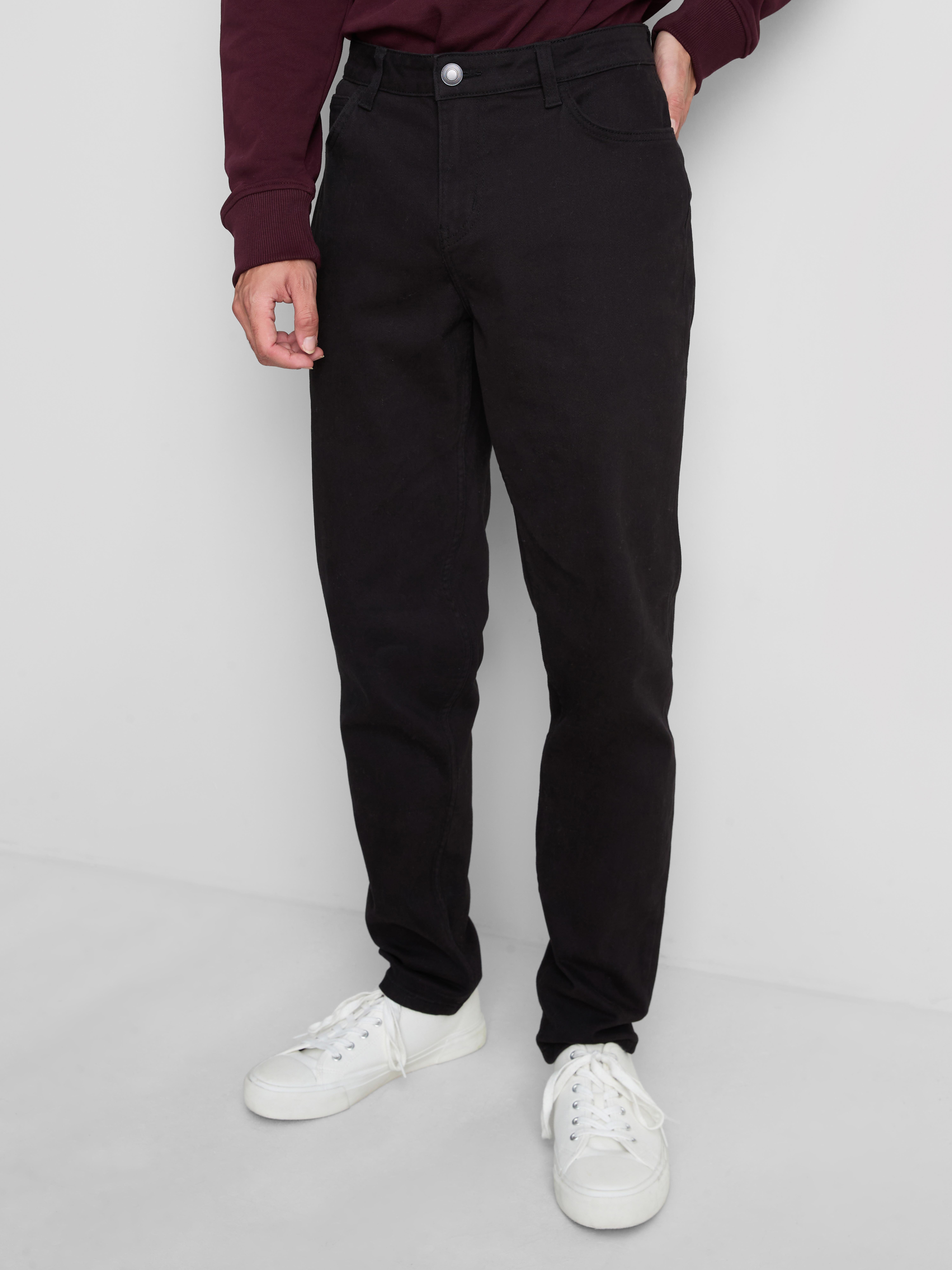 Mid-Rise Slim-Fit Jeans - Black