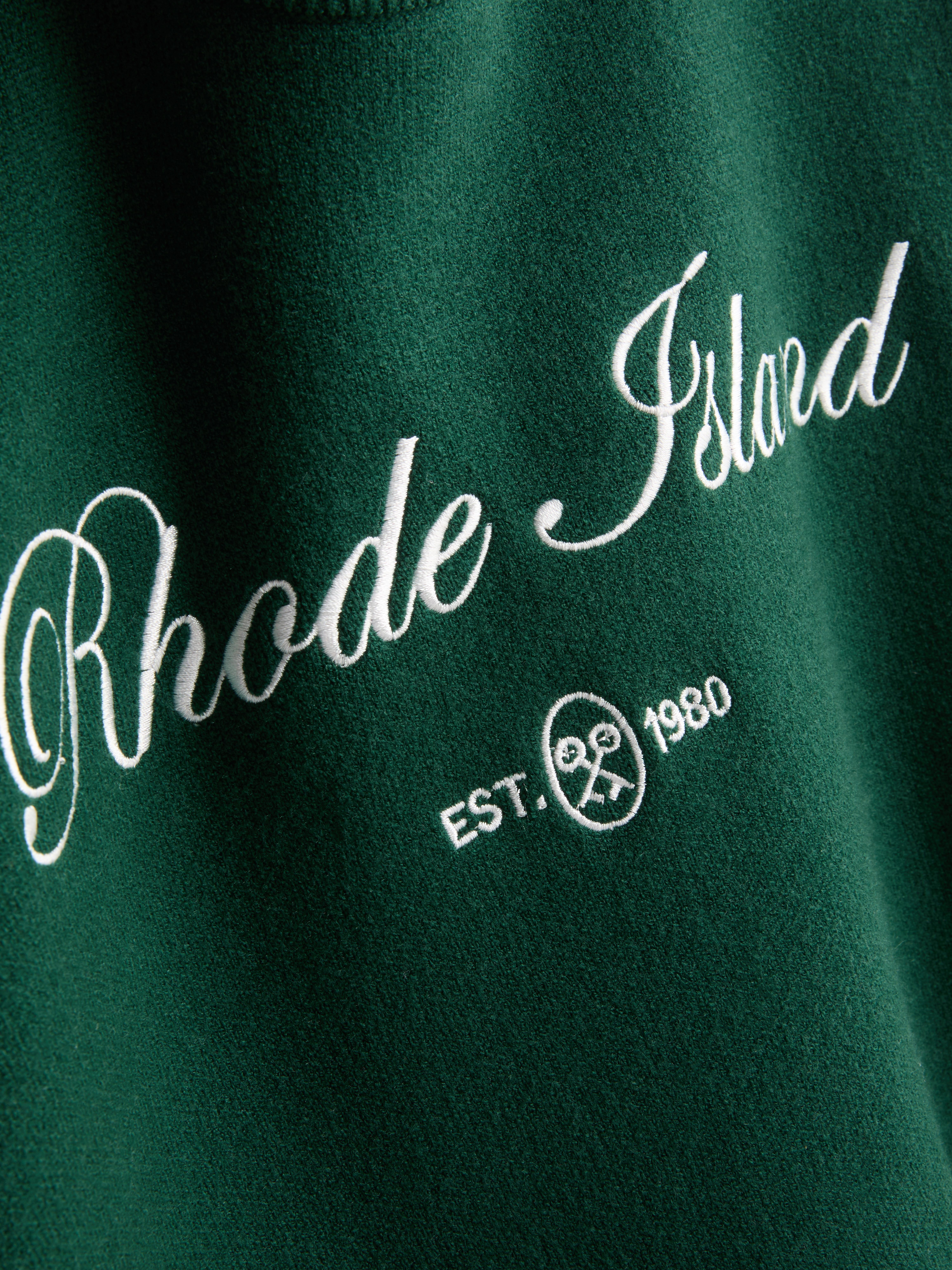 Knitted Crewneck Slogan Sweater - Green