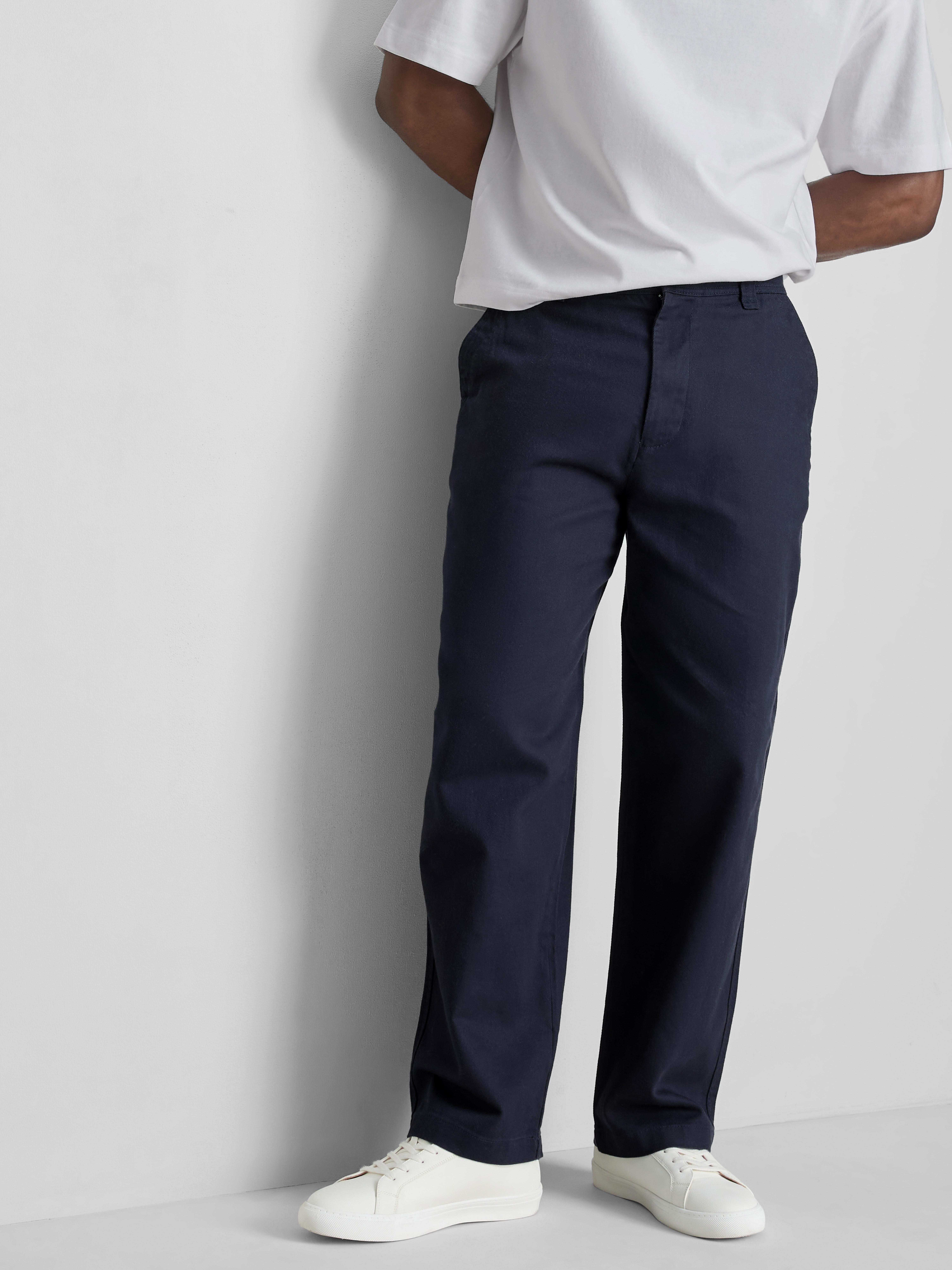 Mid-Rise Chino Pants - Navy